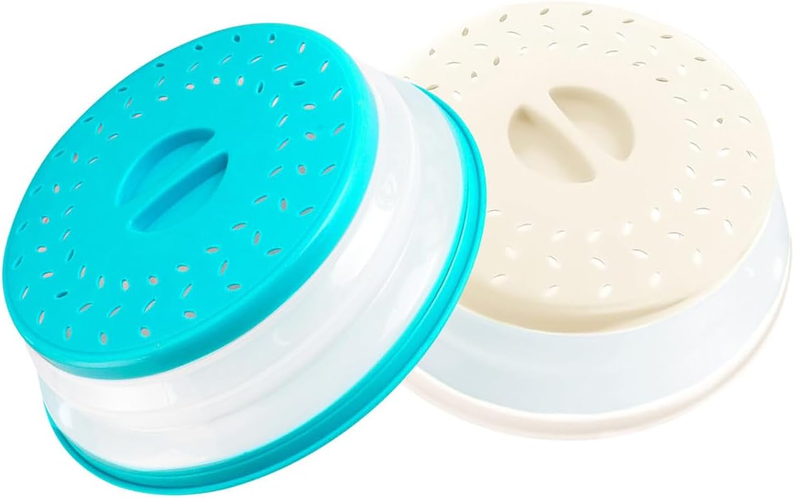 2 cubiertas para microondas y moscas, sin BPA. Protege tus alimentos de forma segura e higiénica