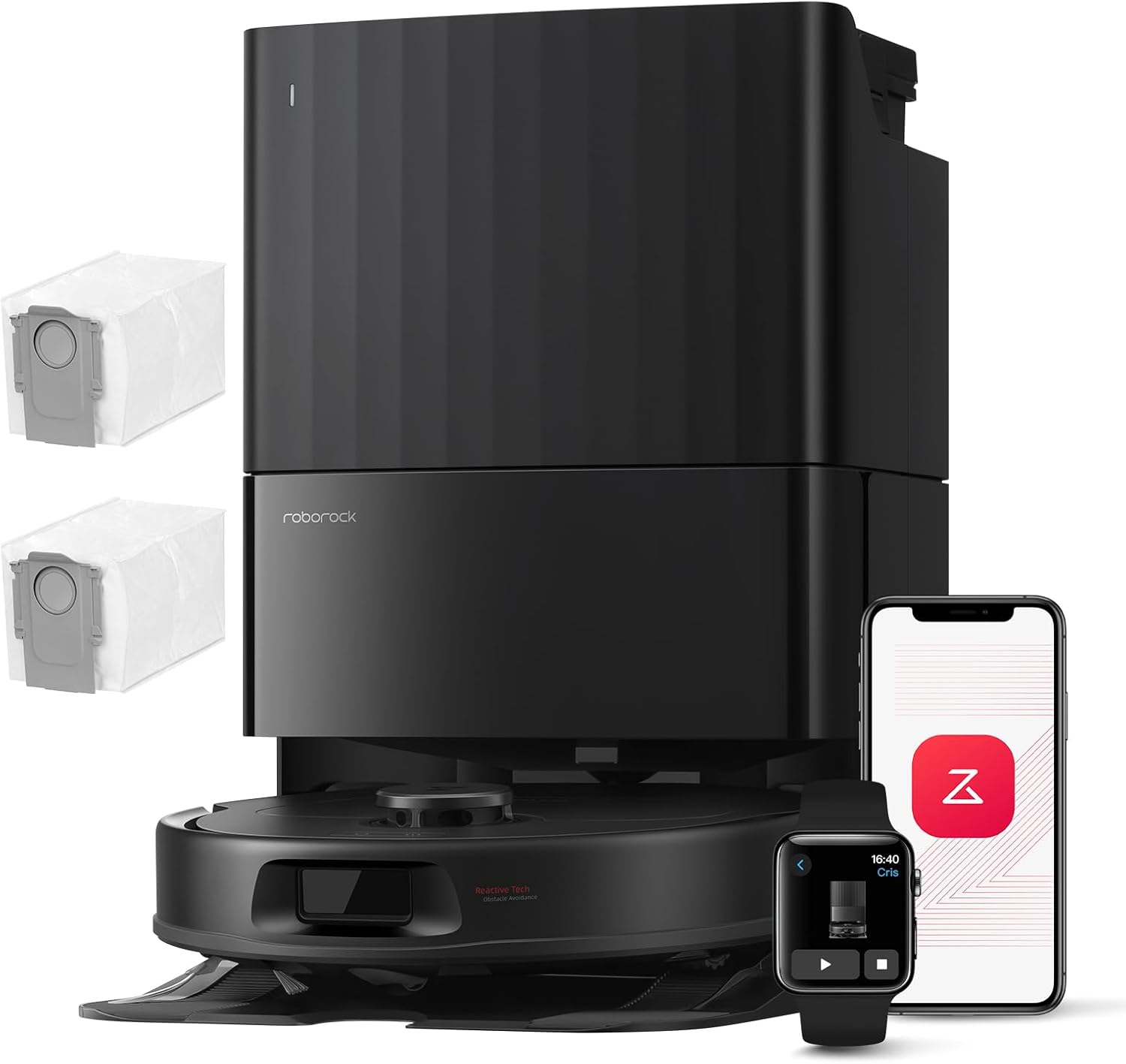 roborock Qrevo S Pro Set Robot Aspirador (Versión Mejorada del QV 35A) Succión de 18500 Pa, Base Todo en Uno, 2,7L Bolsa para Polvo, Sistema antienredos, Evitación de Obstáculos, Blanco