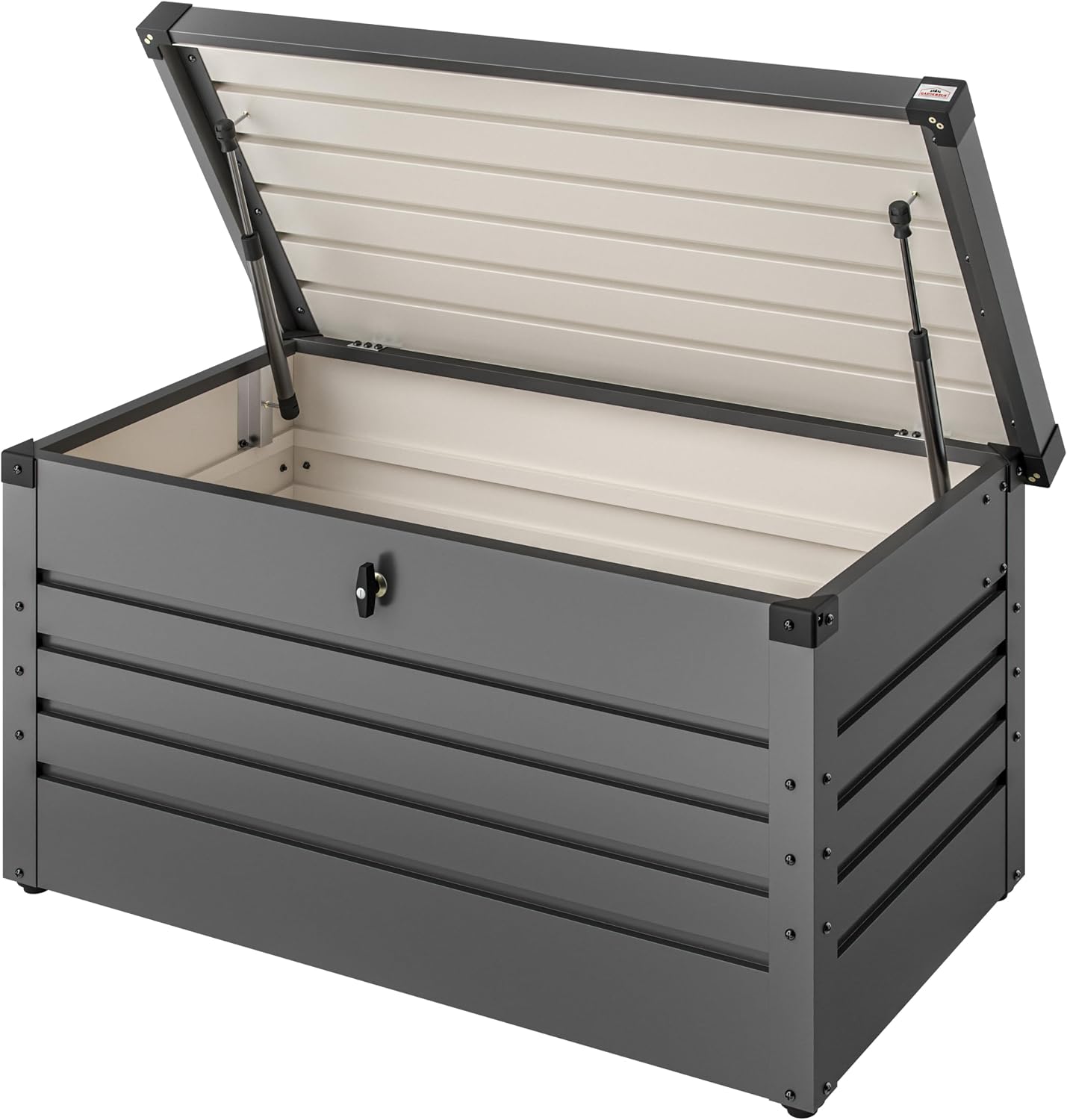 GARDEBRUK Baúl Jardín Metálico 385L con Cerradura Acero Galvanizado 100Kg