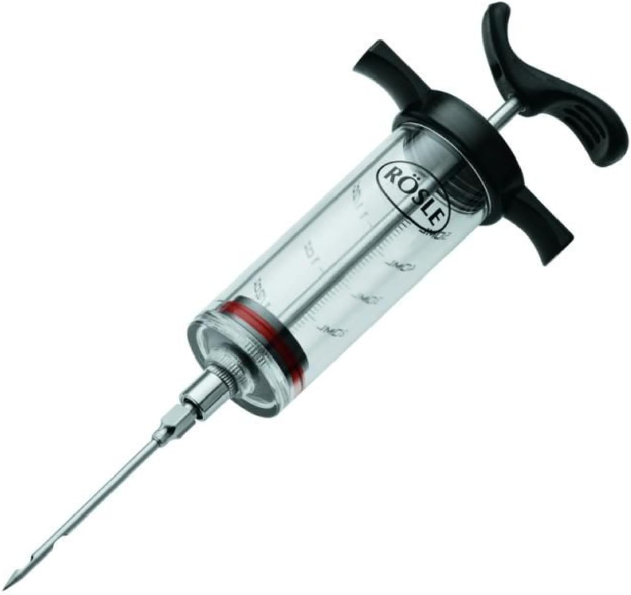 RÖSLE Jeringa para marinar para 50 ml de marinado de carne y un aroma intenso, acero inoxidable 18/10, polipropileno PP, longitud 22,5 cm, apto para lavavajillas