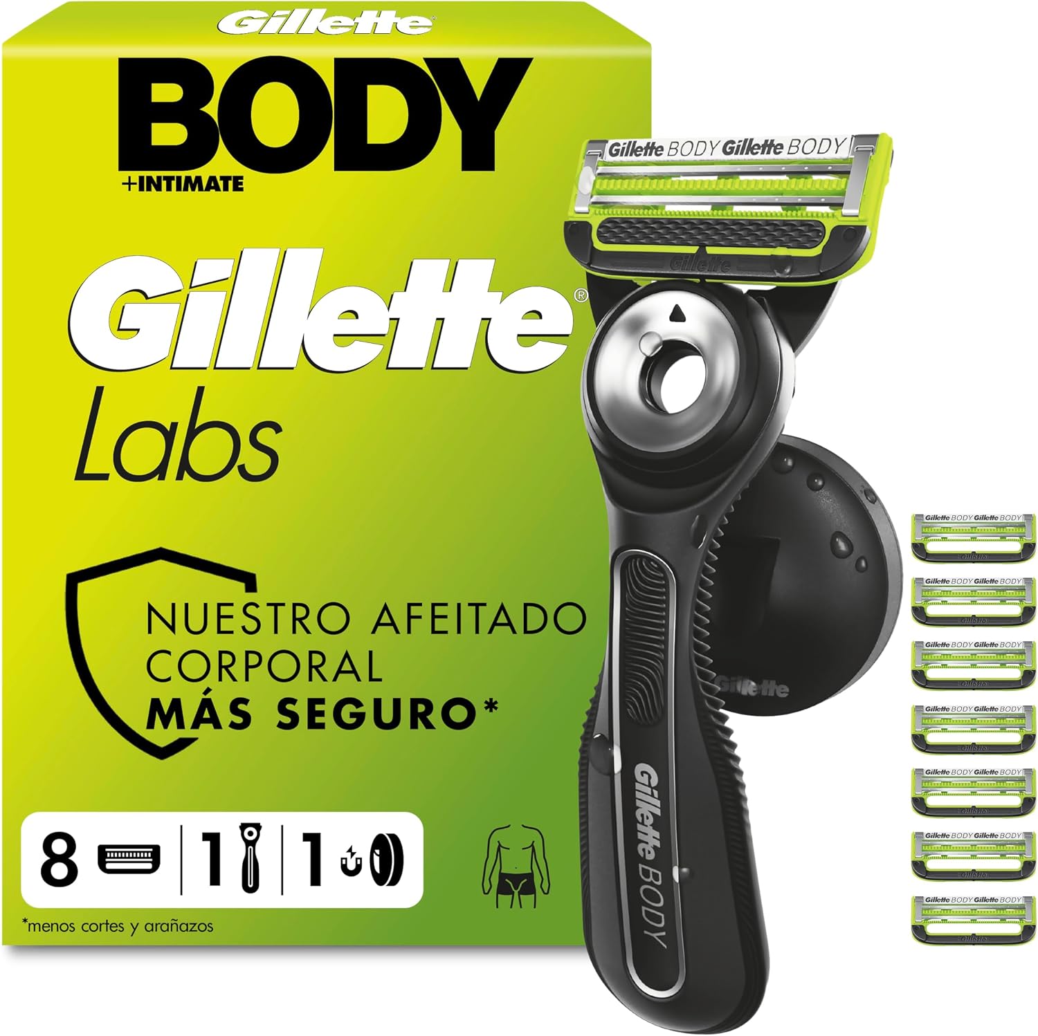 GilletteLabs Body + Intimate Maquinilla Corporal Hombre, 5 Recambios
