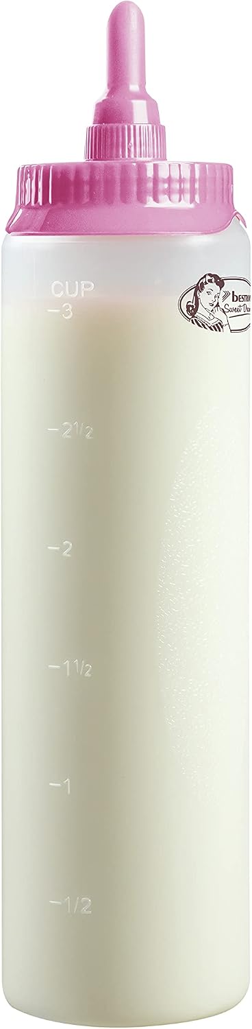 Bestron Porcionador de masa con escala, Dispensador de masa para 700 ml, para crepes, poffertjes, tortitas, gofres, magdalenas o masa para donuts, color: verde