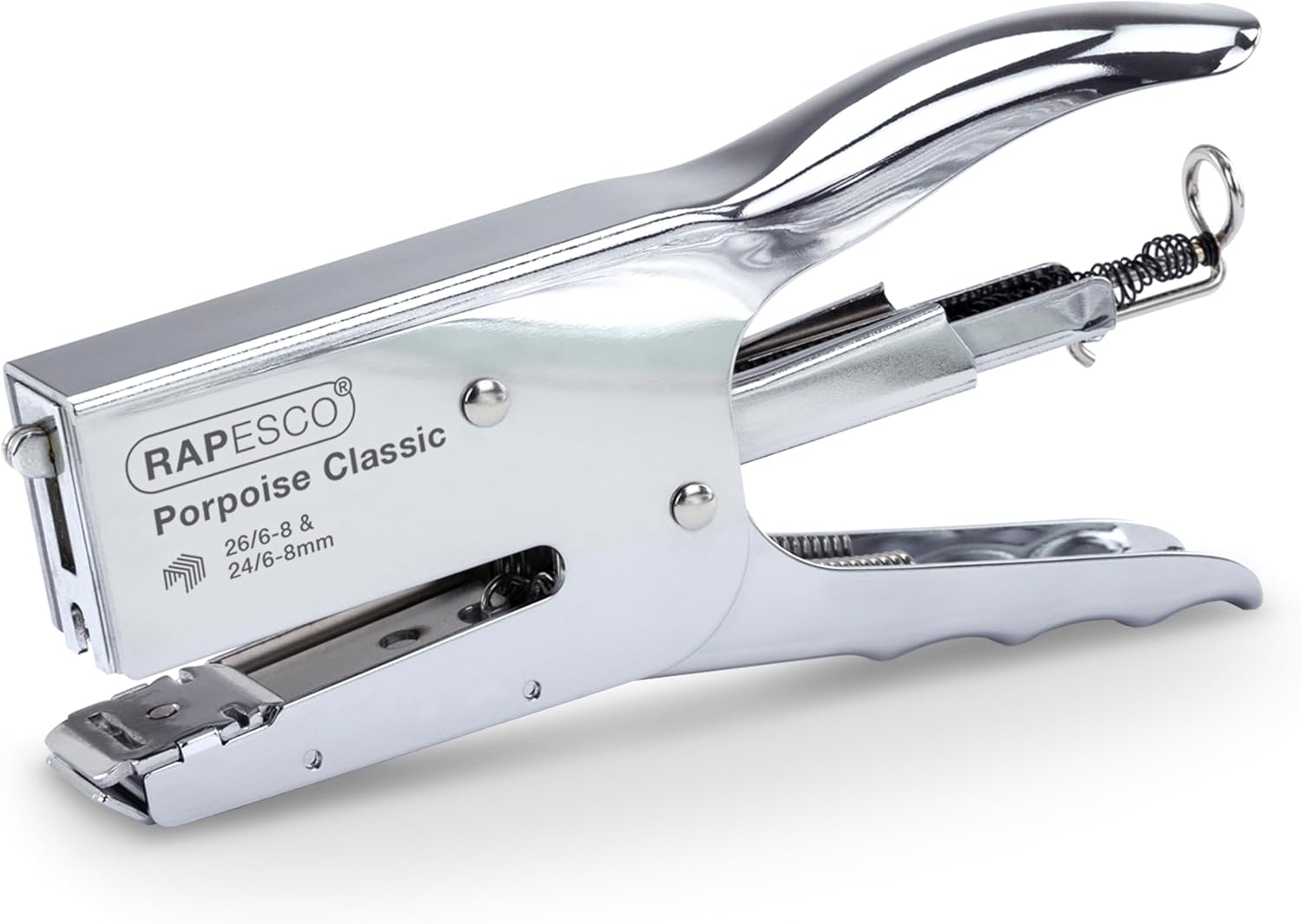 Rapesco R81000A3 Grapadora Clásica de Tenaza Porpoise, Cromo