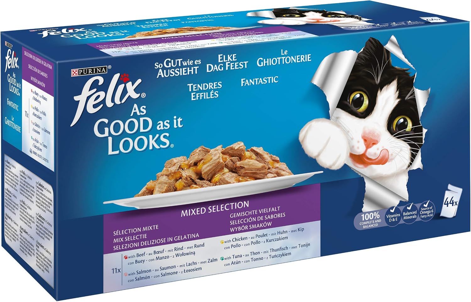 Felix Fantastic comida húmeda gato 44x85 g