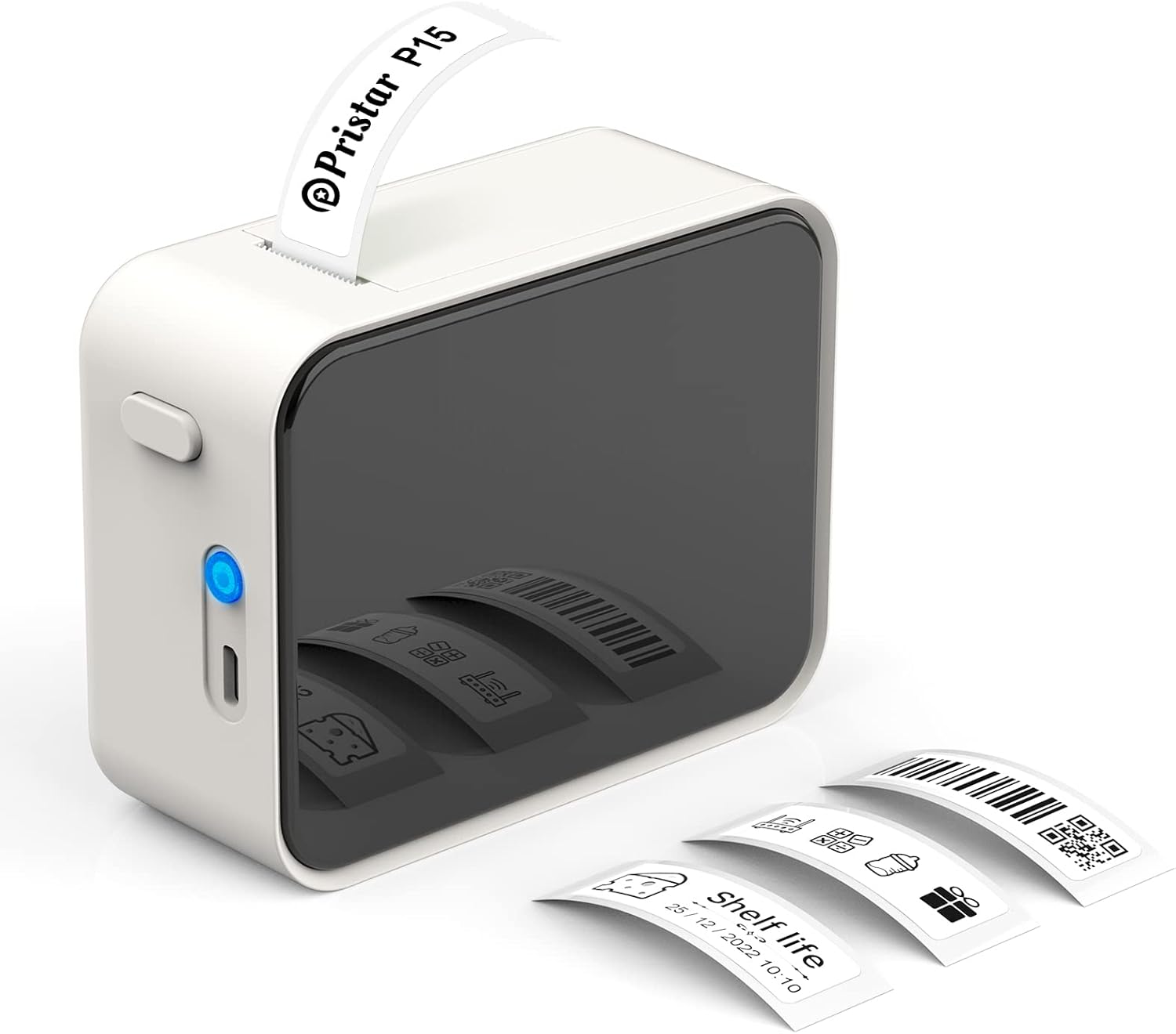 Pristar P15 Etiquetadora Mini Impresora de Etiquetas Portátil Térmica