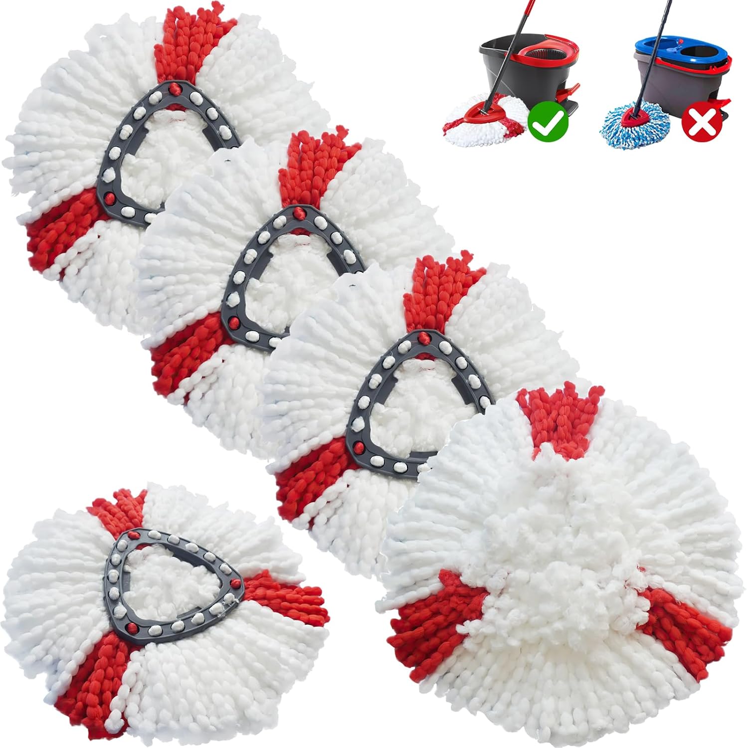 Vinuwu 5pcs Recambio Mopas Compatibles con Vileda Turbo