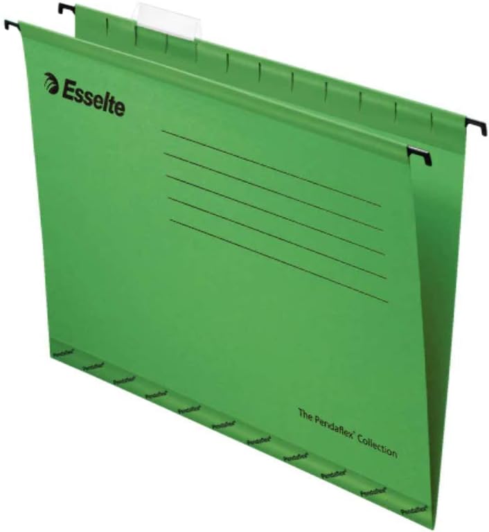 Esselte Carpetas Colgantes A4 Reforzadas, 15 Unidades, Fabricadas con Cartón 100% Reciclado, Pestañas y Divisores Integrados, Ideal para tu Oficina, Casa o Escuela, Colores Variados