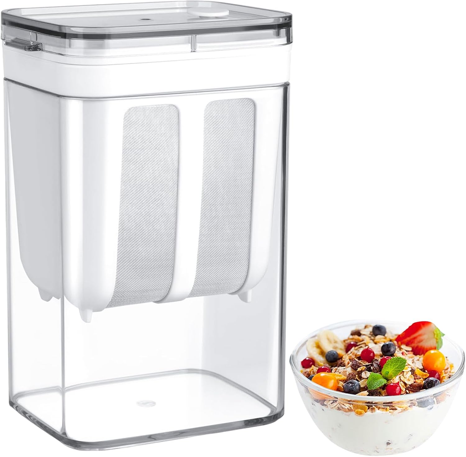 Erzekrim Colador de Yogur Separador de Suero con Tapa 1100 Ml