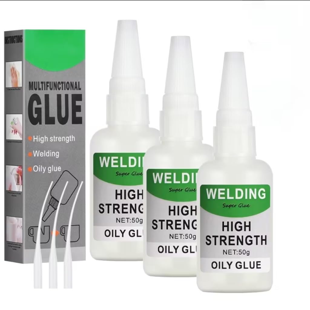 Flintronic 3x50g Super Pegamento, Pegamento Fuerte Instantáneo, Verde
