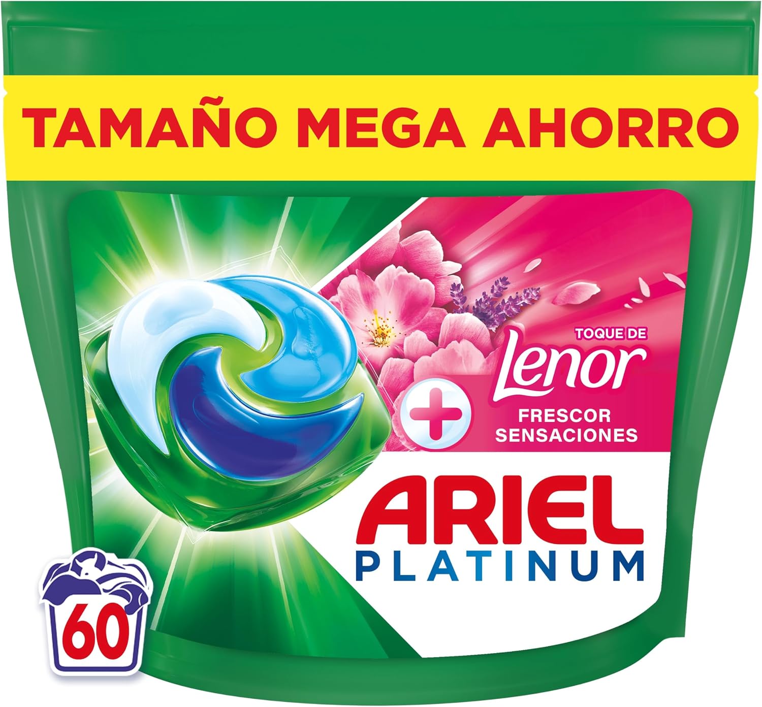 Ariel PODs Platinum, Detergente Líquido En Cápsulas Frescor Sensaciones Cápsulas, 60 Lavados
