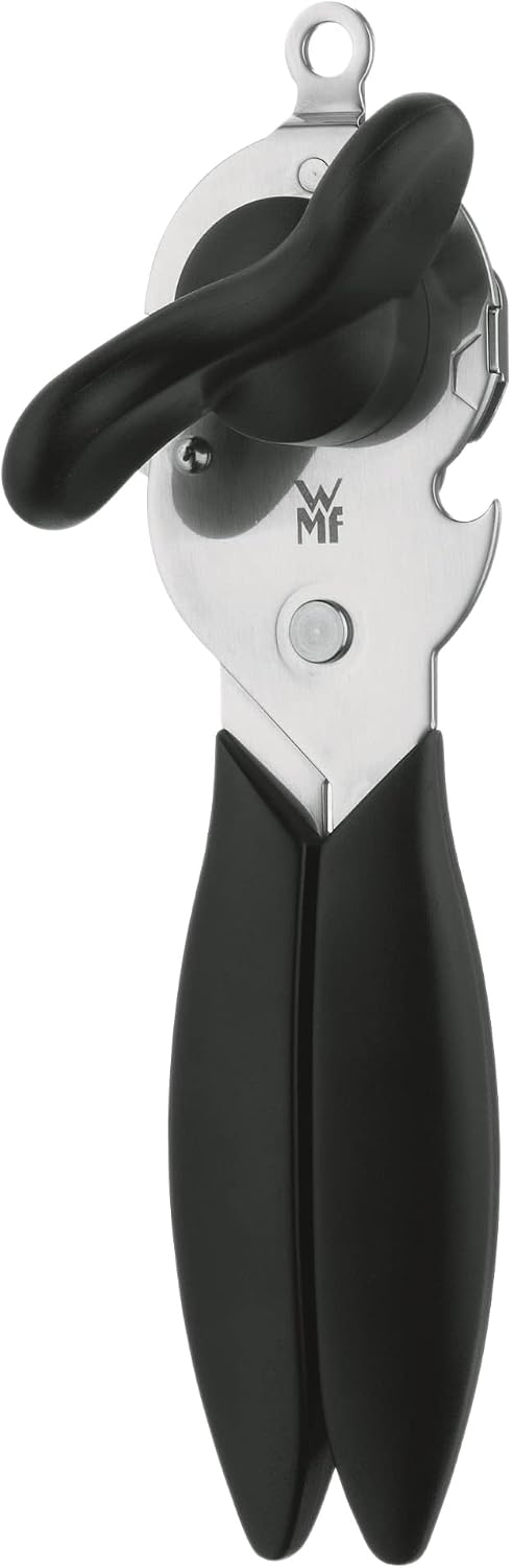 WMF Tin Up - Abrelatas con Abrebotellas 20 cm, Plástico y Acero Inoxidable Cromargan, Apto para Lavavajillas, Negro
