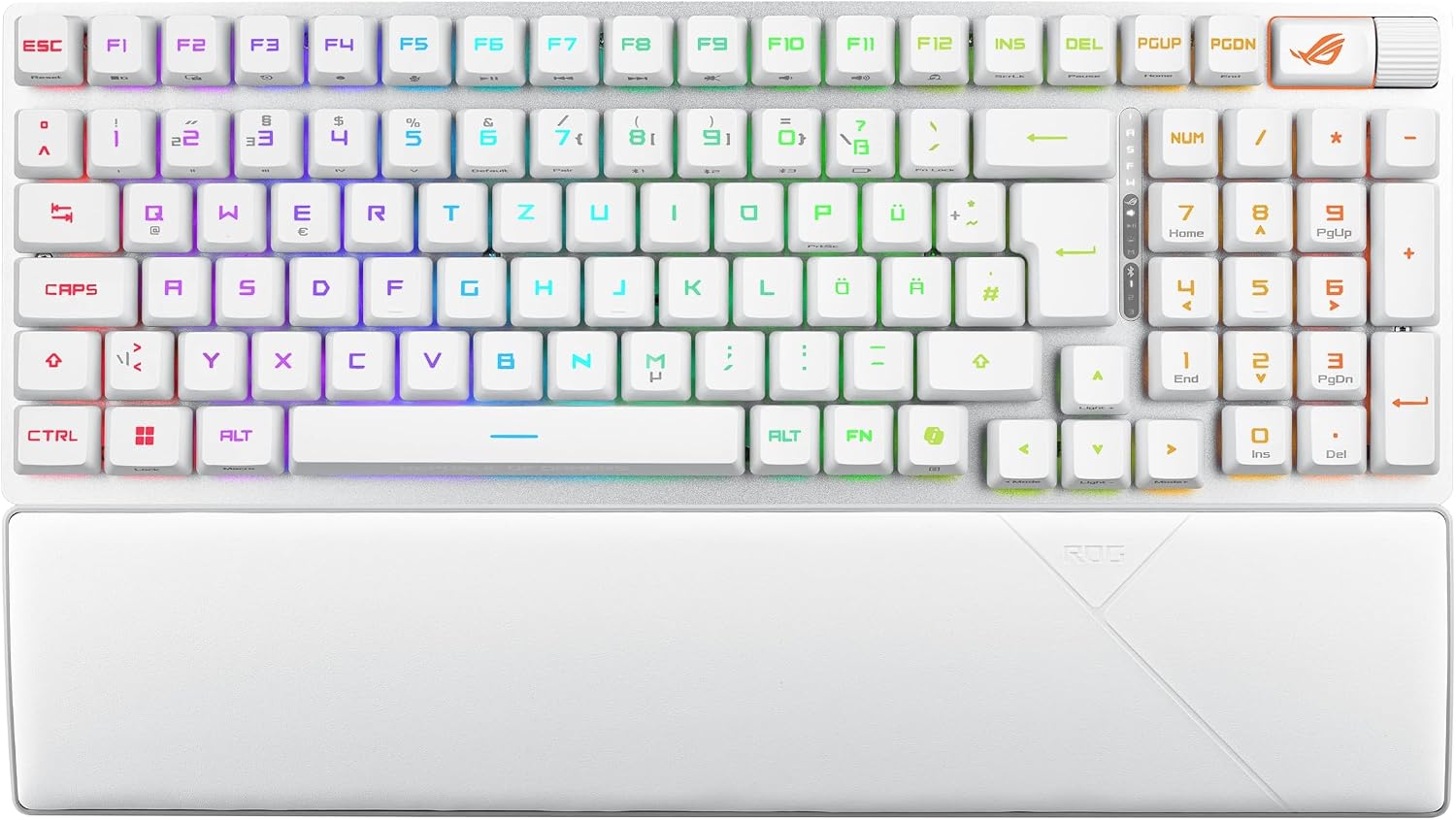ASUS ROG Azoth Extreme 75% Teclado para Juegos (disposición QWERTZ, interruptores mecánicos ROG NX, Pantalla táctil OLED, Triple botón de Control, inalámbrico a través de Bluetooth, 2.4 GHz RF