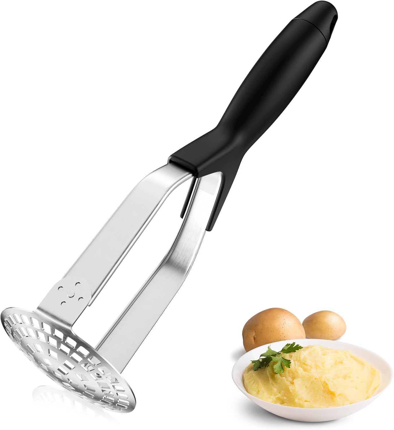 Fousenuk Machacador de Patatas de Acero Inoxidable, Prensa Patatas