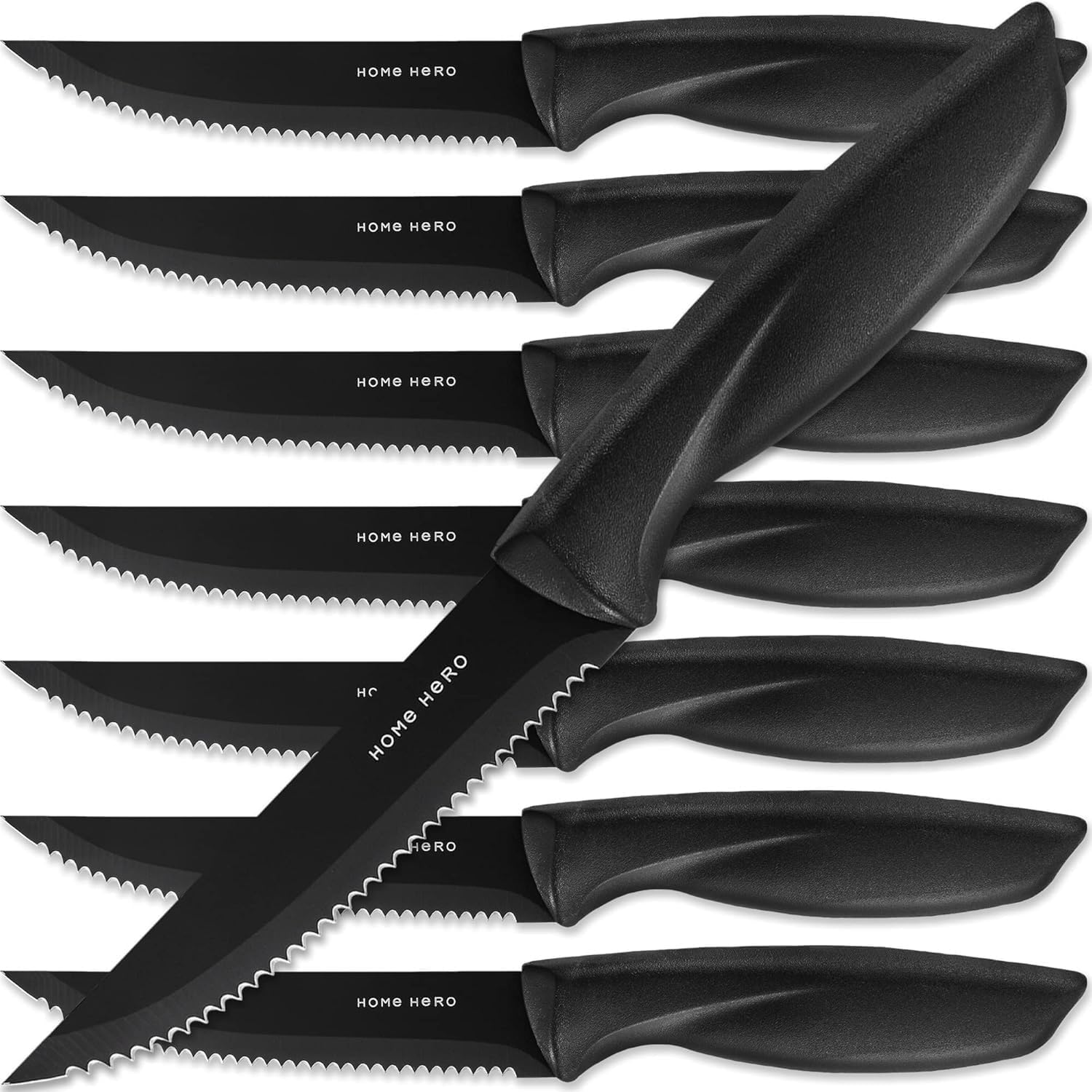 Home Hero Juego de Cuchillos de Cocina 11 Piezas Acero Inoxidable Negro
