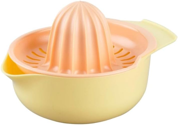 Fackelmann 17041 Exprimidor manual, exprimidor de limón, naranjas, capacidad 250 ml, apto para lavavajillas, color amarillo, naranja, tamaño 14,2 x 10,9 x 9 cm