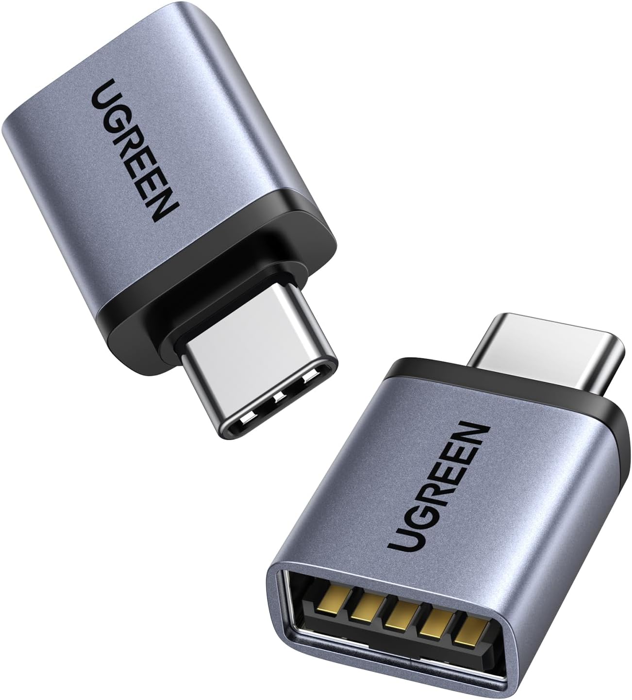 UGREEN Adaptador USB a Tipo C 3.2 (2 Piezas) Conversor USB C OTG, Gray