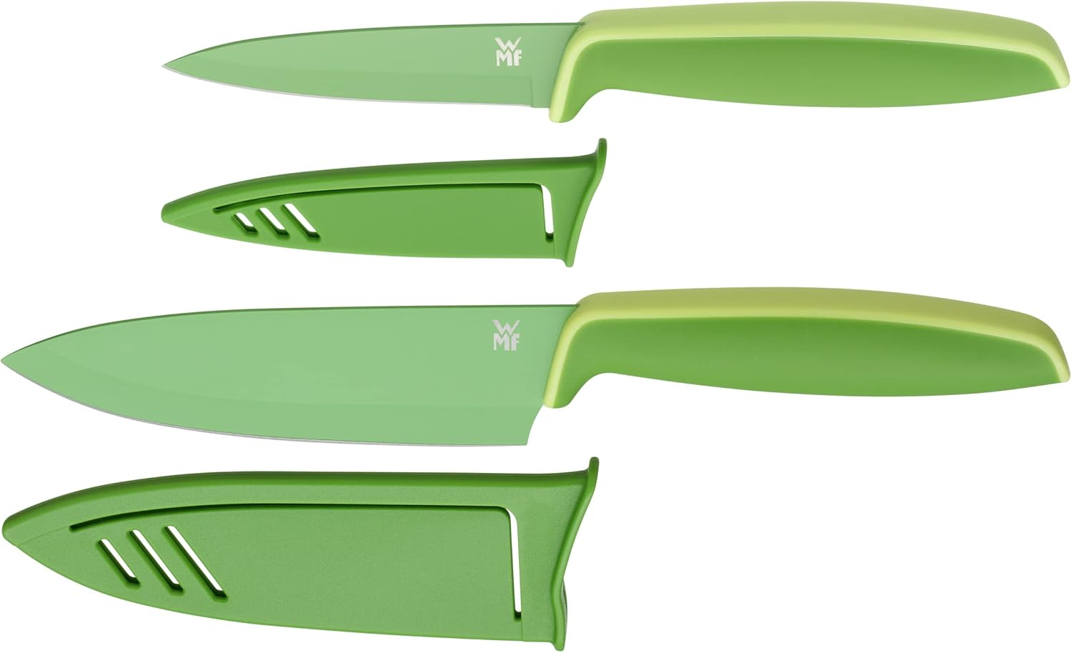 WMF Touch - Juego de 2 Cuchillos con Hojas Lisas de Acero Templado Revestido de 13 cm y 9 cm, Color Rojo