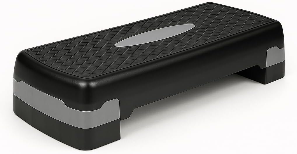 T-LOVENDO.ES Plataforma Step aeróbic Fitness en casa Regulable en 2 Alturas de 68 x 28 x 10/15 cm, Base Antideslizante, Ideal piernas y glúteos, Ejercicio Cardio, Peso máx. 150 kg, Equipo de Gimnasio