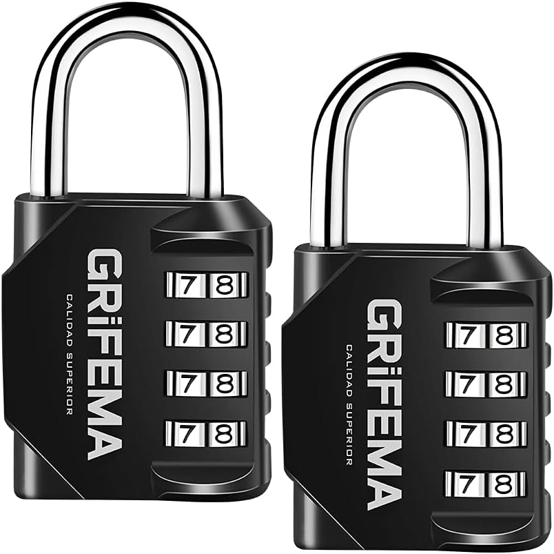 GRIFEMA GA1001-1 Candado Combinación 4 Dígitos – Taquilla, Equipaje Negro