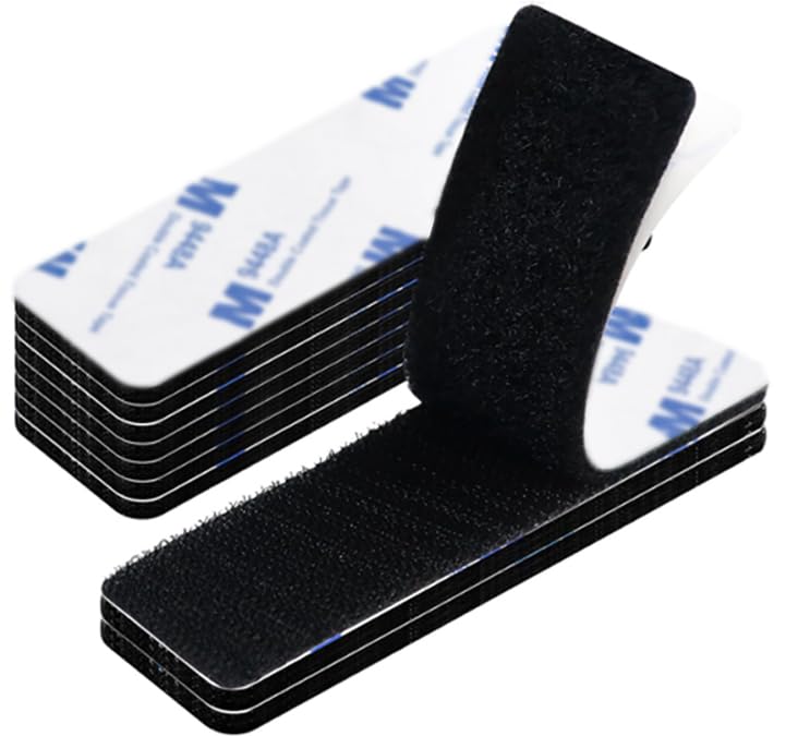 Redamancy 10 Pares Adhesivo Doble Cara Fuerte, Gancho y Cinta de Lazo, 10x3cm Reutilizable Nylon Doble Cinta Cara Extra Fuerte,Hook y Loop Tape para Oficina, Doméstica, Bricolaje