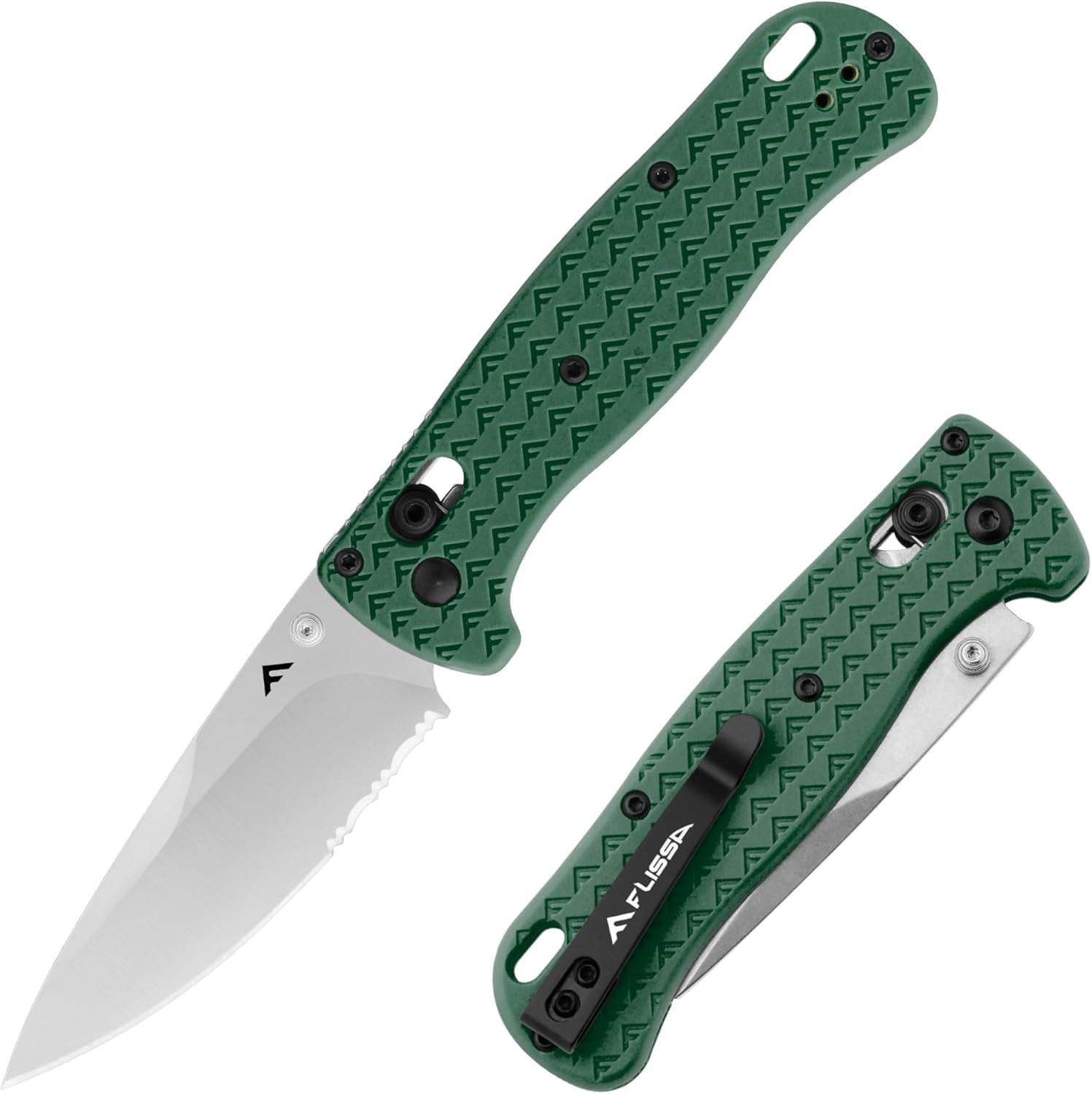 FLISSA Navaja Plegable de Bolsillo 190mm, Verde