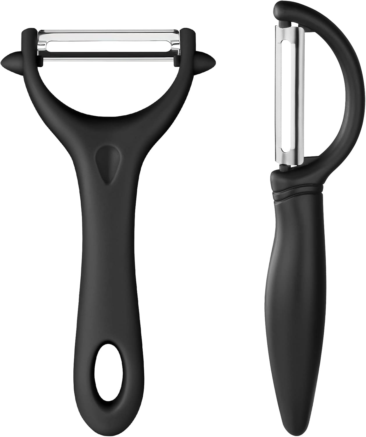 AUAUY 2pz Pelador Universal, Pelador de Tomate Pepino y Kiwi, Negro+Verde