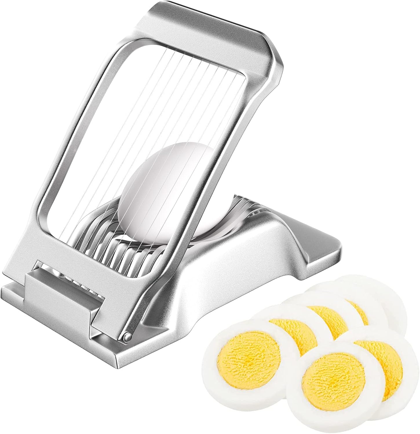 Newpop Cortador Huevos Duros aluminio, corta huevo cocidos profesional