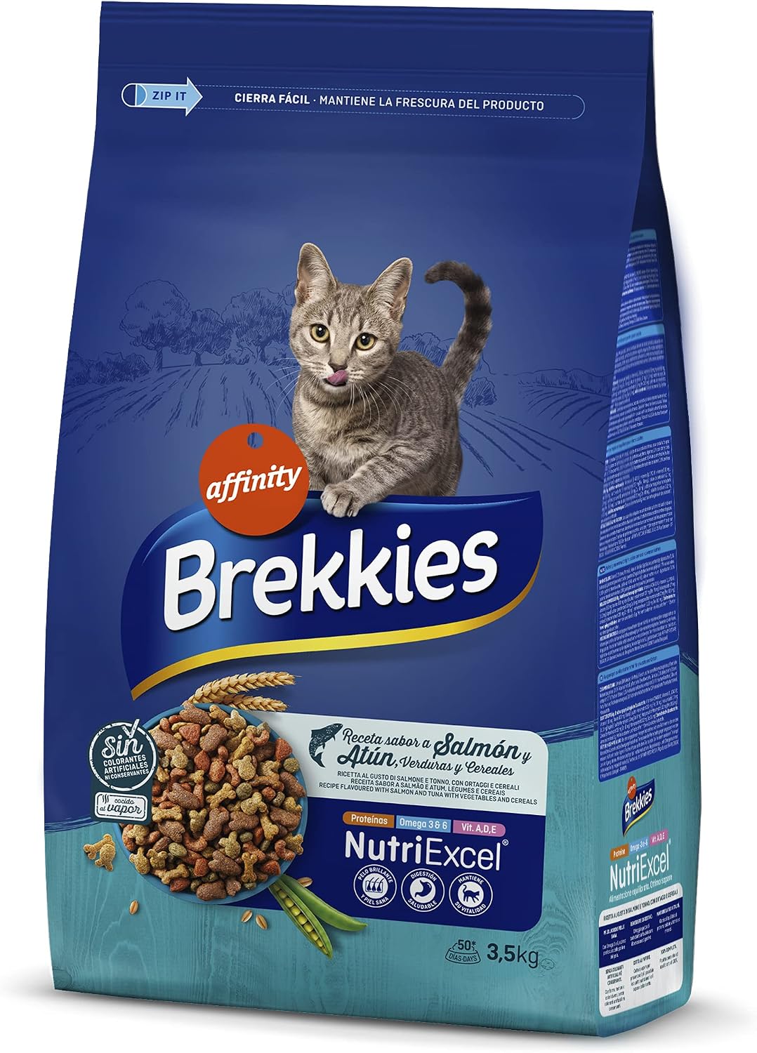 Brekkies Pienso para Gatos con Salmon, Atun y Verduras 3,5kg