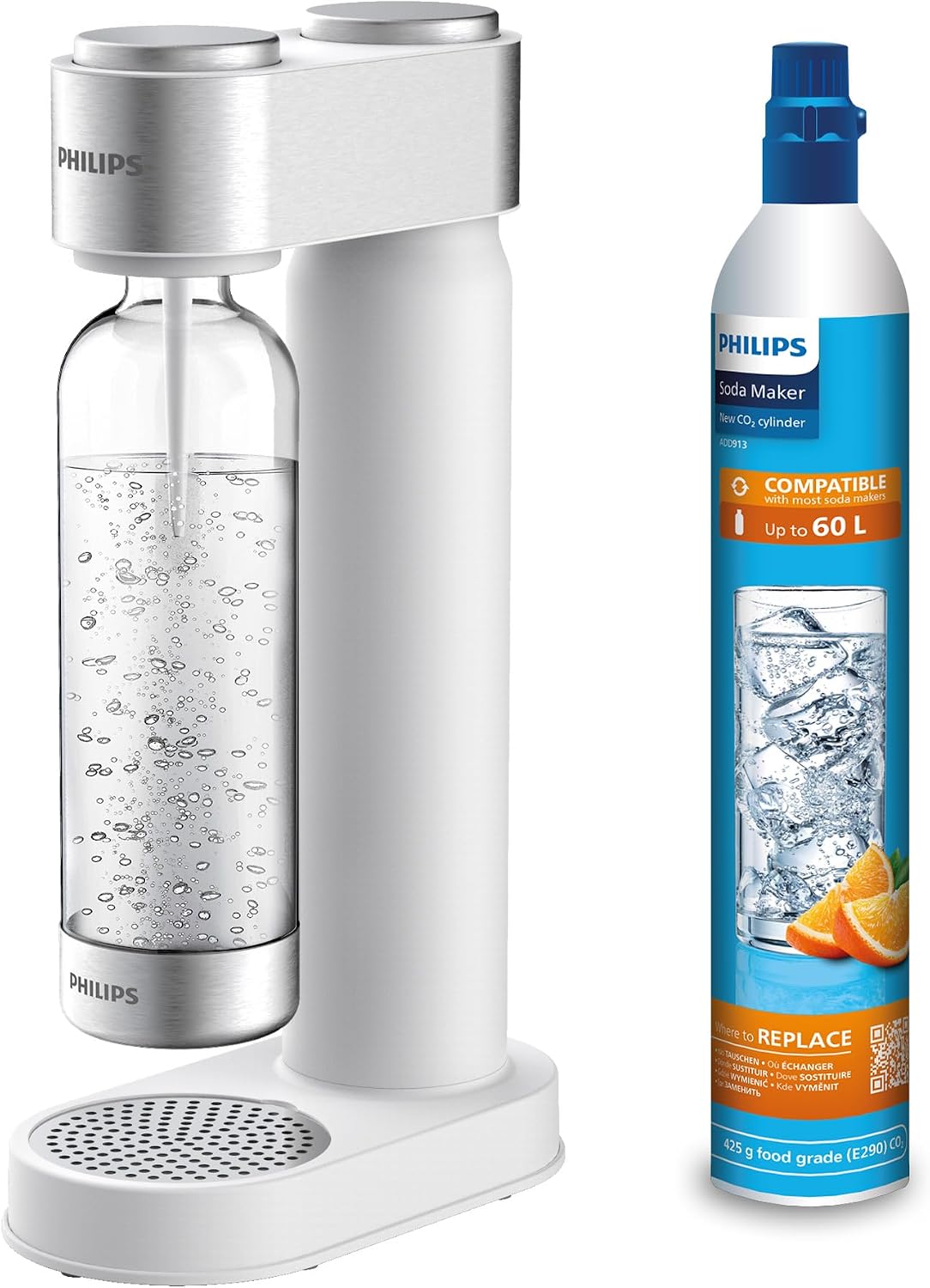 Philips Water ADD4902BK / 10 GoZero Máquina de agua con gas, plástico, 1 litro, negro