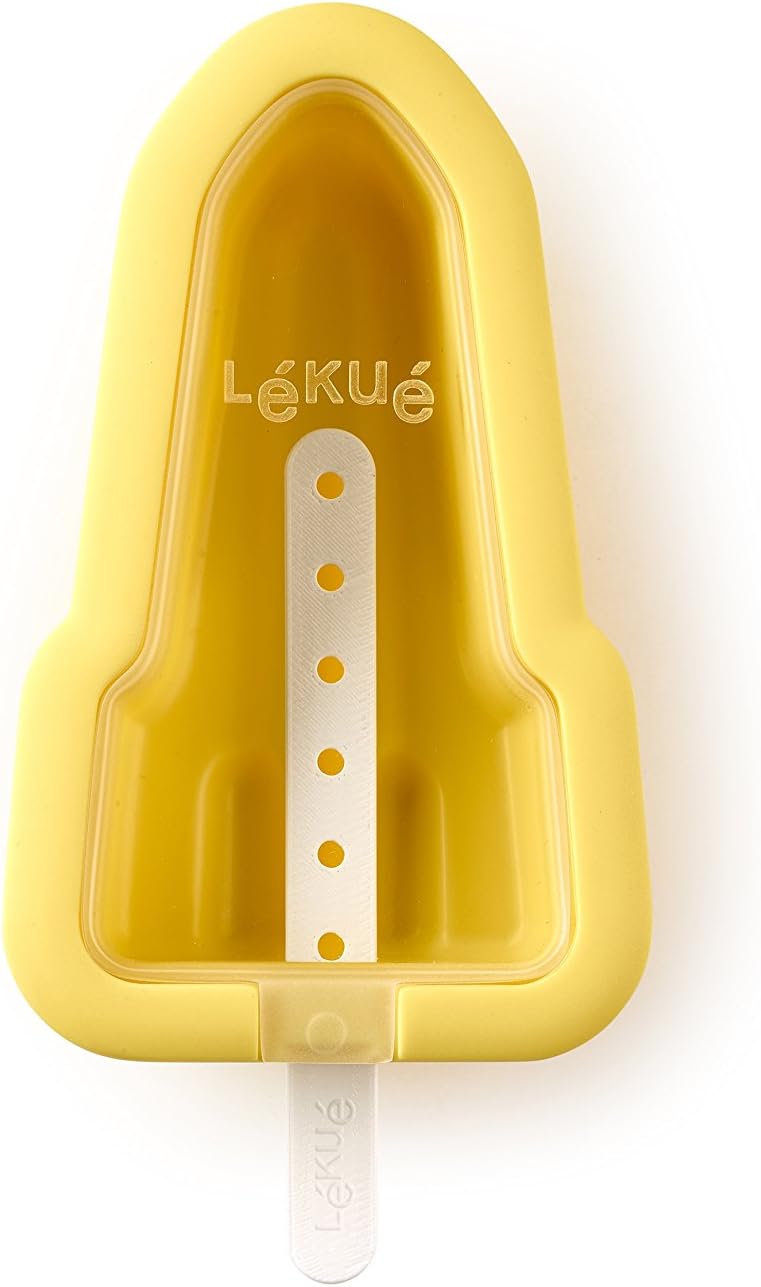 Lékué Set 4 Moldes helado: Cohete, Espiral, Pie, Lápiz, silicona multicolor