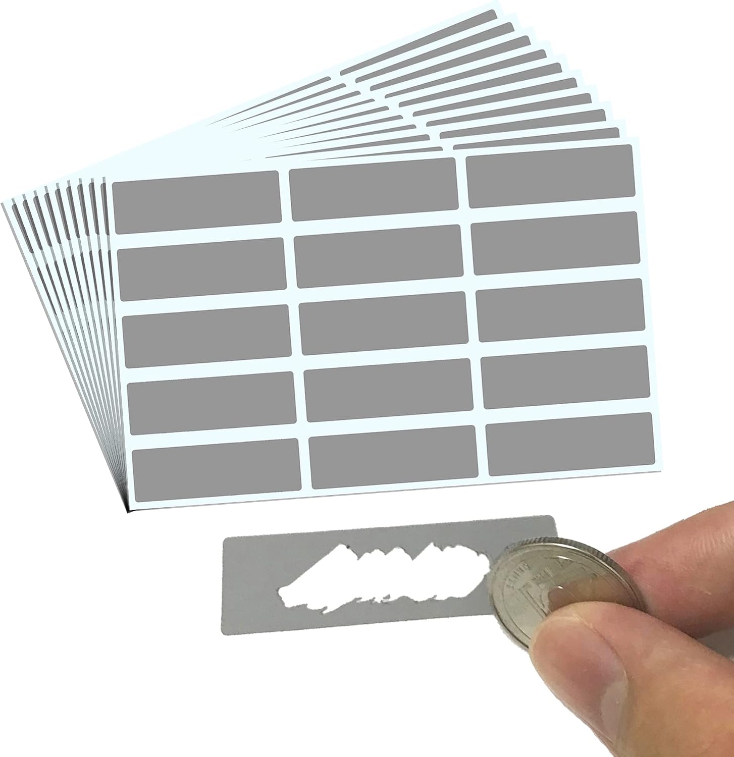 150 Piezas, Pegatinas Rasca y Gana, Tarjetas para Rascar - 48 x 15 mm