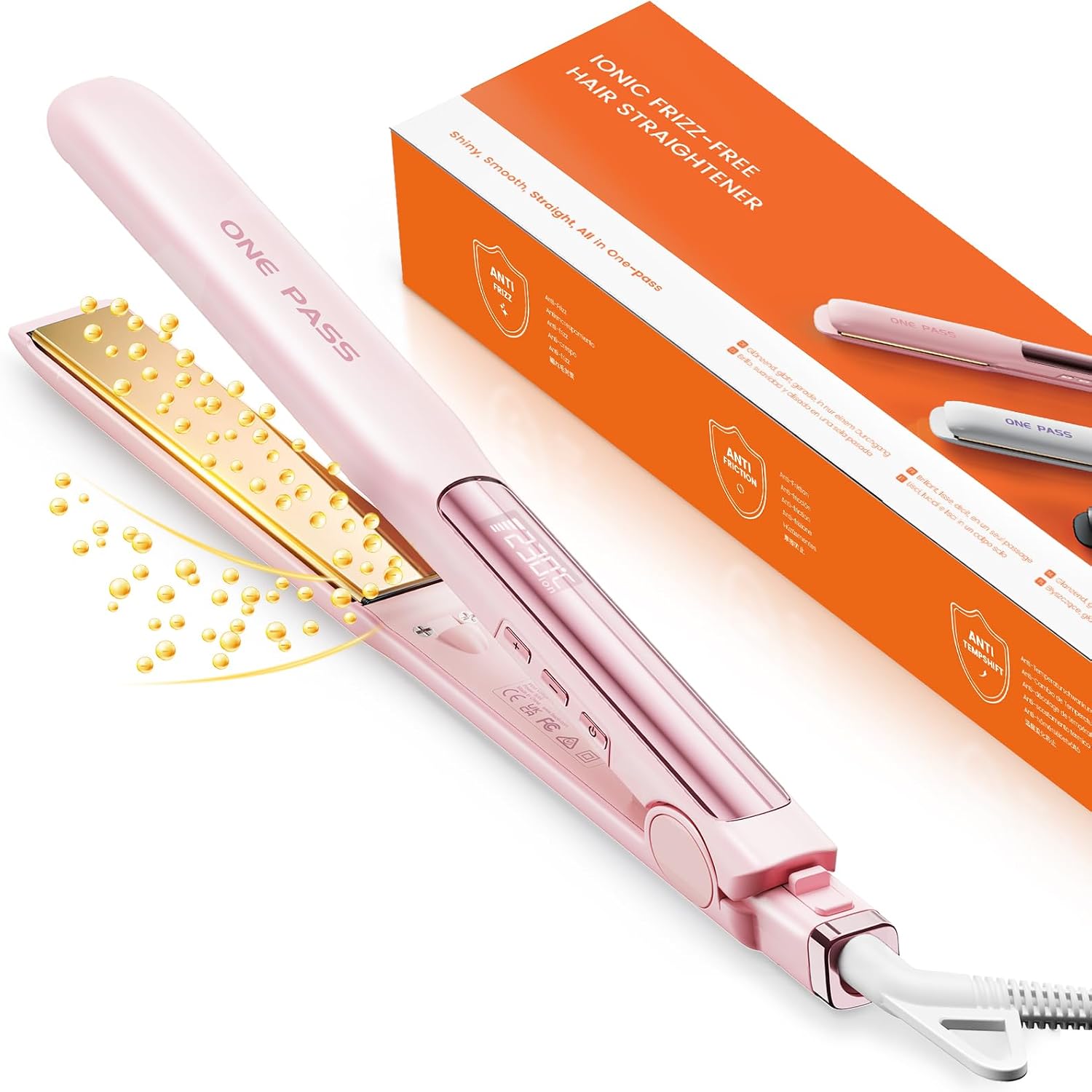 Faszin Plancha de Pelo Profesional 2 en 1, Titanio Iónico, 20s LCD