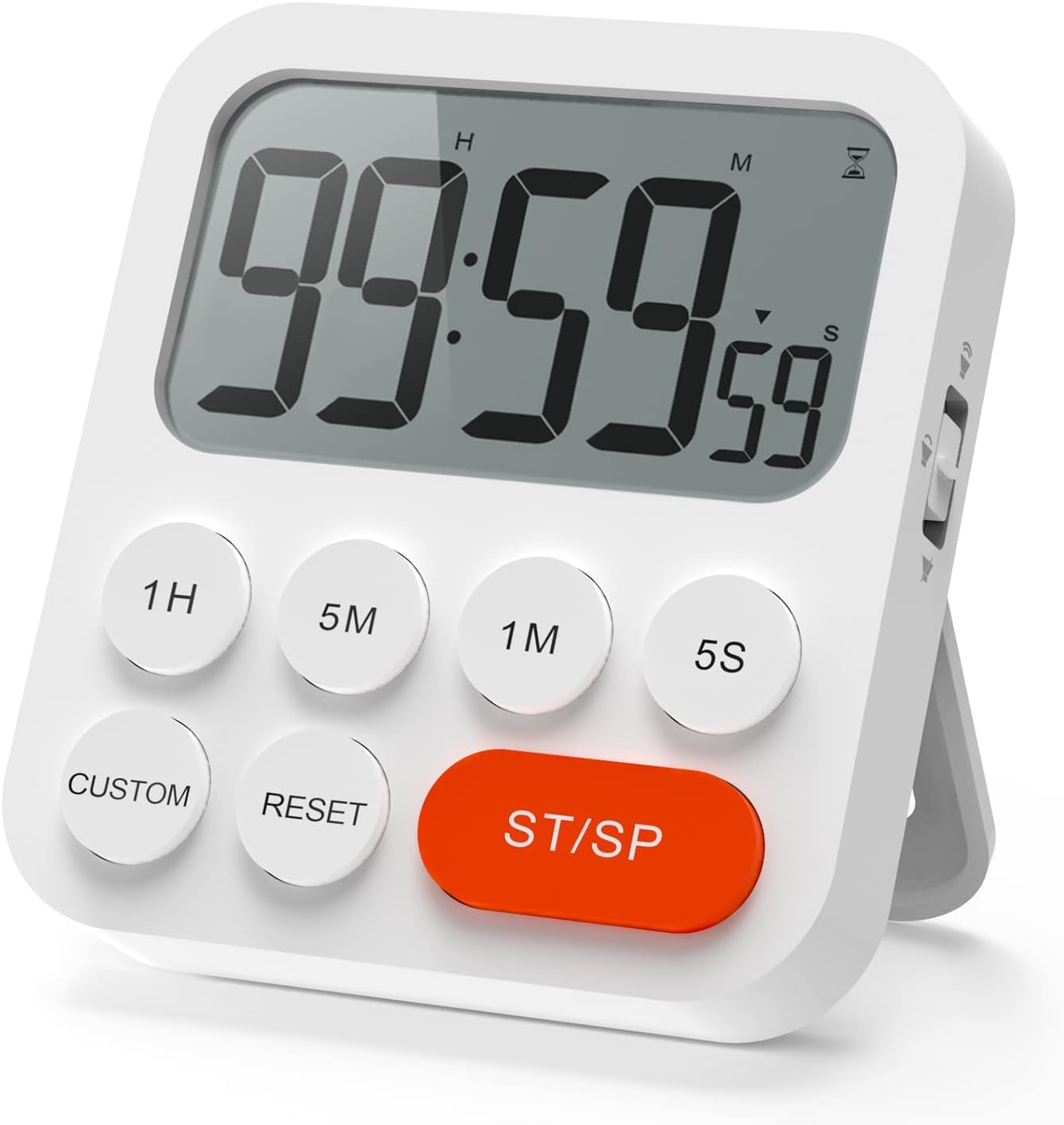 LIORQUE Temporizador Cocina Digital con Función de Reloj, Blanco, 1 Pieza