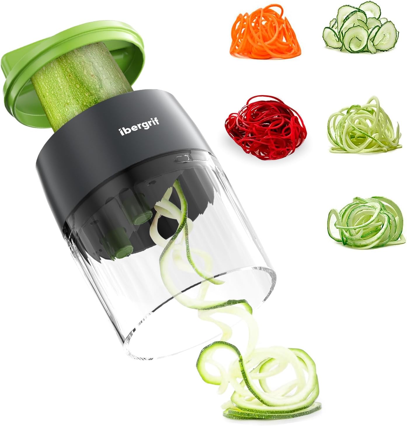 Ibergrif M522 Espiralizador de Verduras Cortador de Verduras 4 en 1