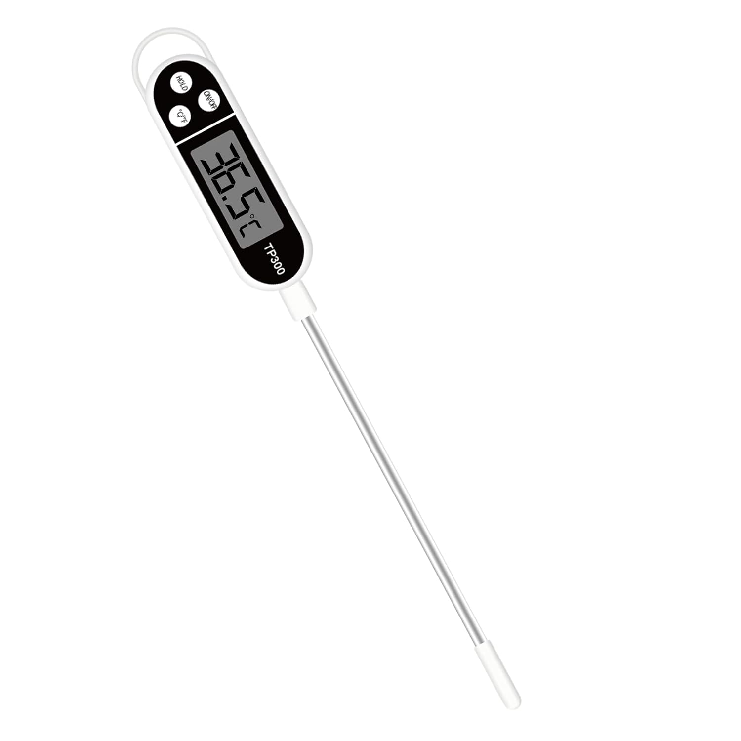 Jsdoin Termómetro Digital de Cocina, LCD Termómetro de Cocina con Sonda Larga, Termómetro Doméstico para Carne, BBQ, Comida, Horno, Liquidos, Aceite, Agua