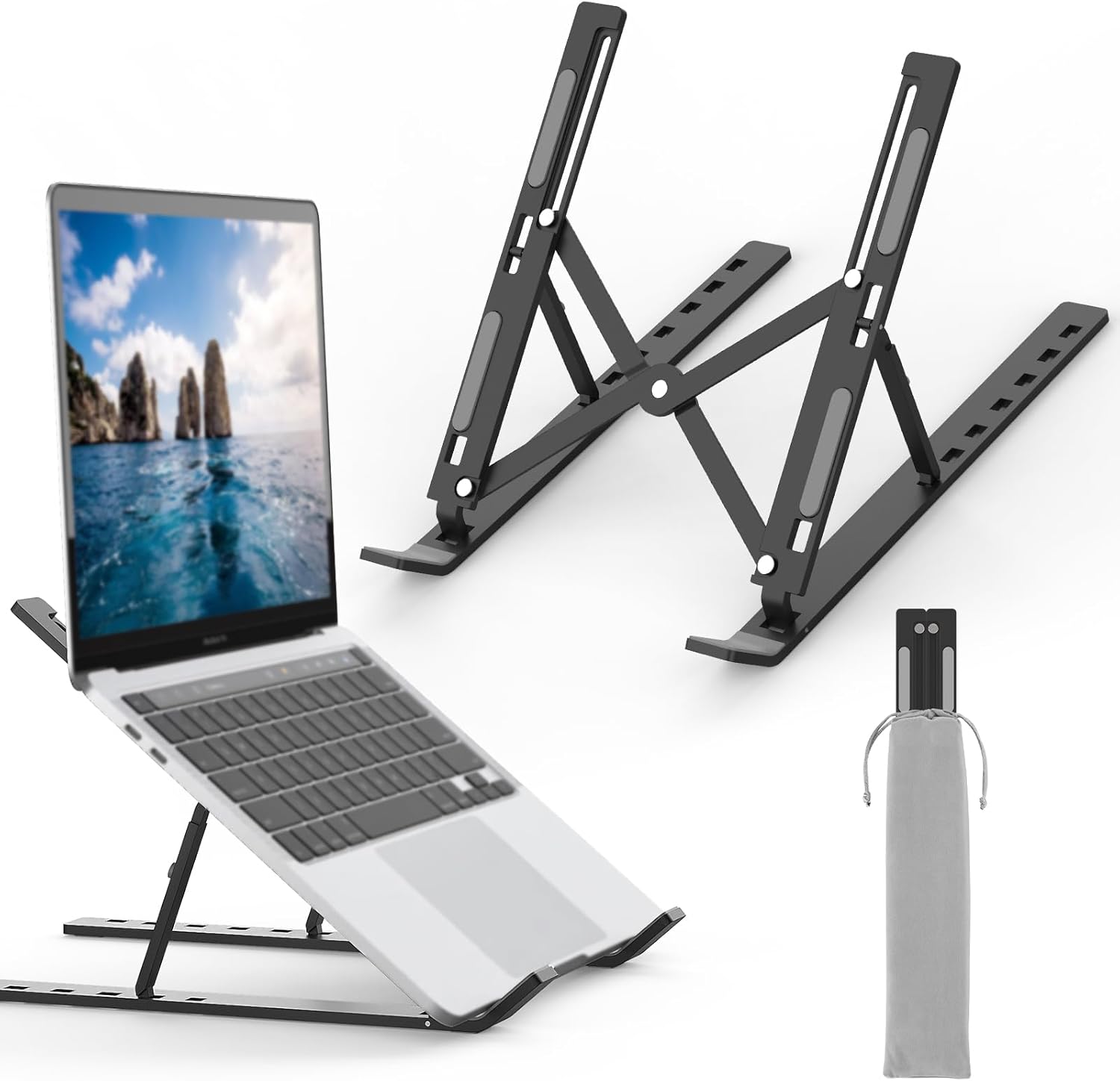 GRIFEMA Soporte para Ordenador Portátil, Laptop Stand Ajustable 7 Ángulos