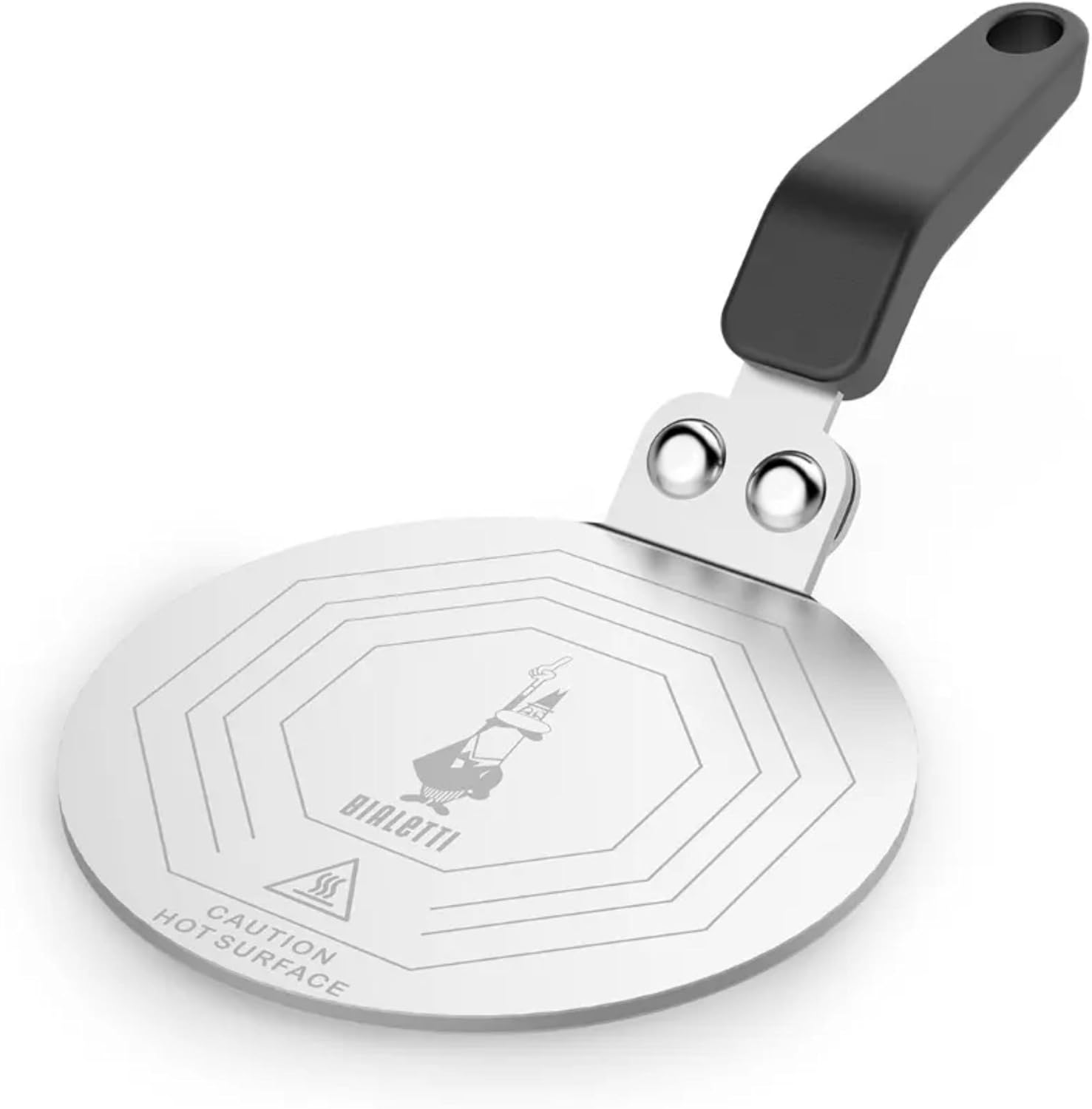 Bialetti Moka - Adaptador de placa de inducción para usar cafeteras y utensilios de cocina en placas de inducción, acero, Color Negro, 13 cm