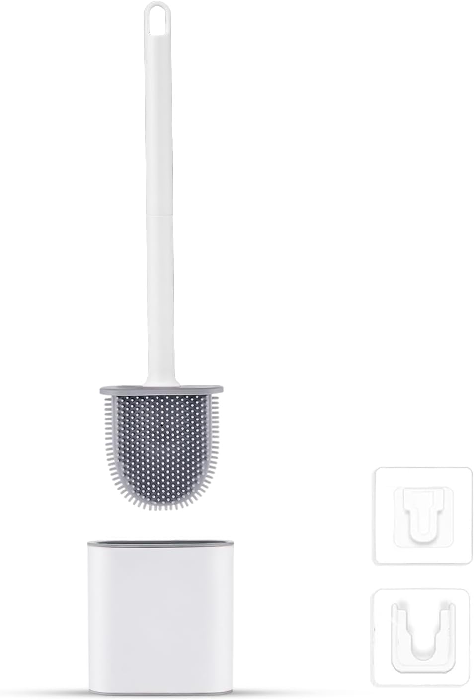 Ibergrif Escobilla WC, Escobillas de Baño Silicona con Soporte M34151-3