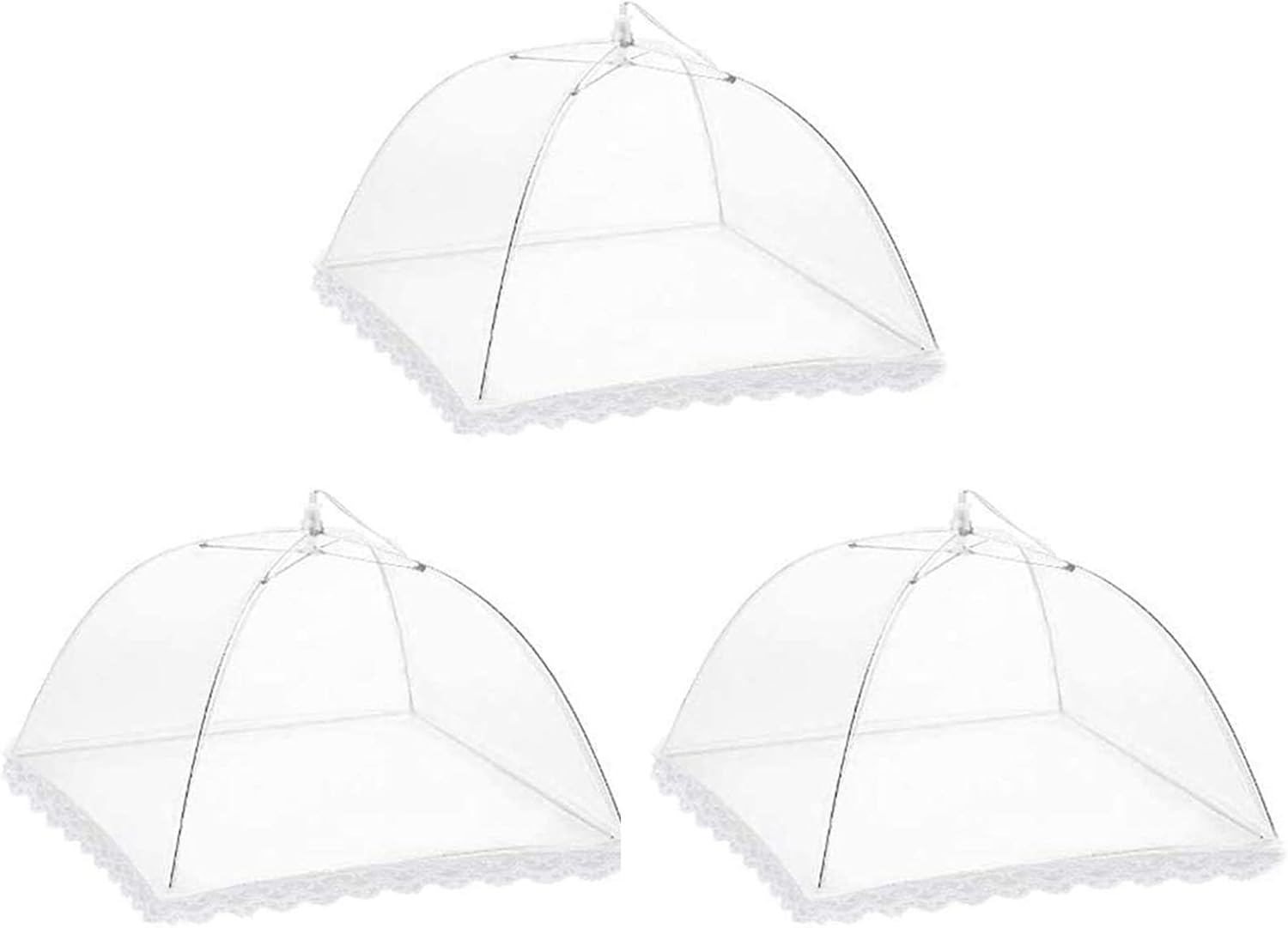 Tokaneit Cubierta Plegable para Comida 3 Piezas, Tienda de Campaña, Cubierta para Fruta, Cubierta para Pastel, protección contra Moscas para Comida, Comida, Barbacoa Fiestas Buffets Camping