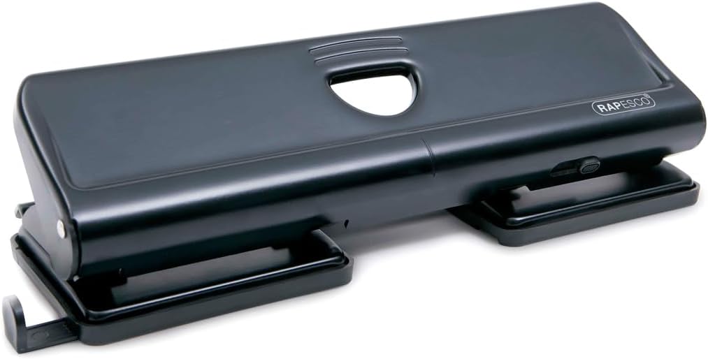 Rapesco 1054 Perforadora Metálica de 4 Agujeros 720,Negro