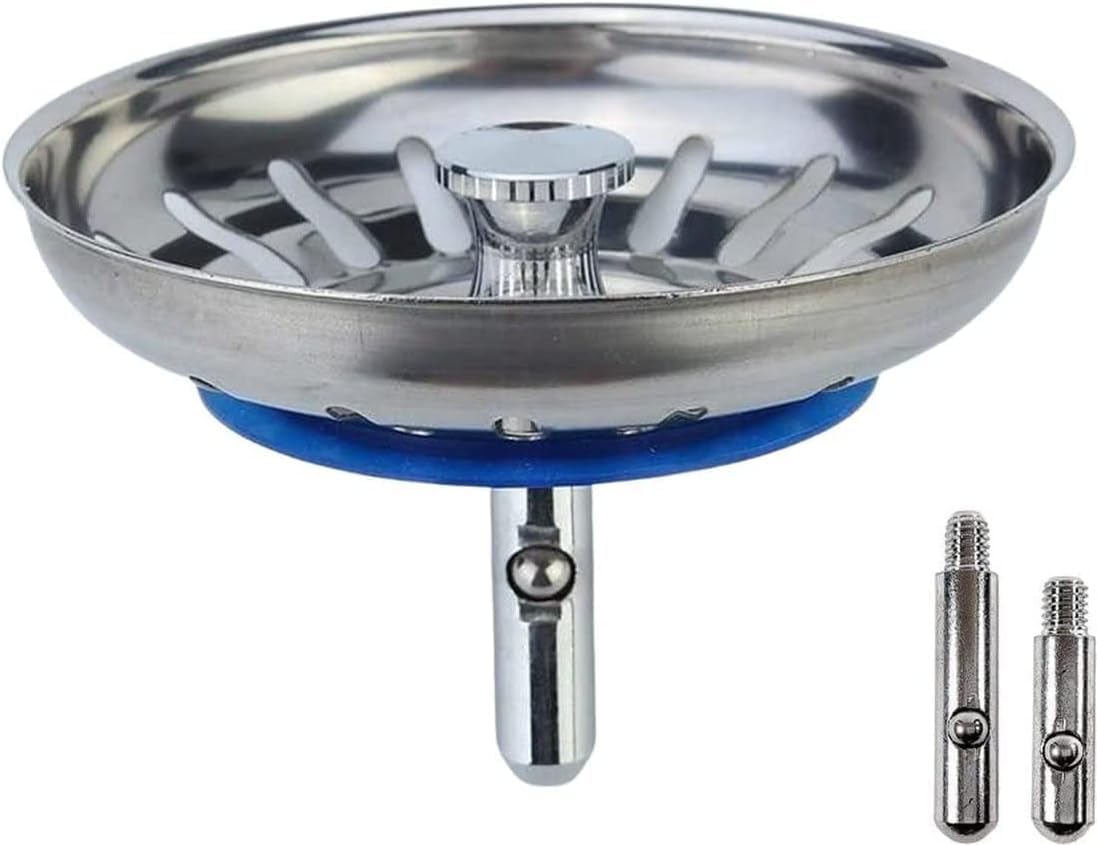 MINISMUS Colador Fregadero - a Prueba de Óxido Desague Lavabo Filtro Tapón, Presione y Tire - Apto para Lavavajillas Colador Drenaje Tapon Lavabo Accesorios Cocina (82mm) (Paquete de 2)