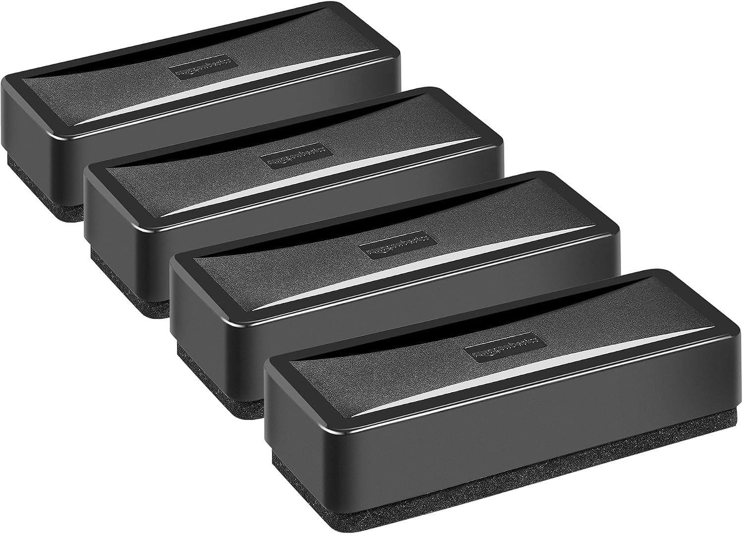 Amazon Basics Rectangular, Melamina - borrador para pizarra blanca, 4 Unidad, Negro