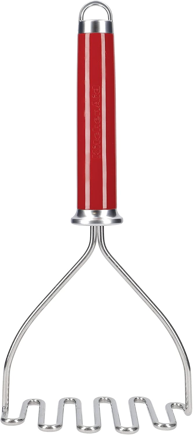 KitchenAid Prensador de Patatas de Acero Inoxidable con Mango Ergonómico, Beige