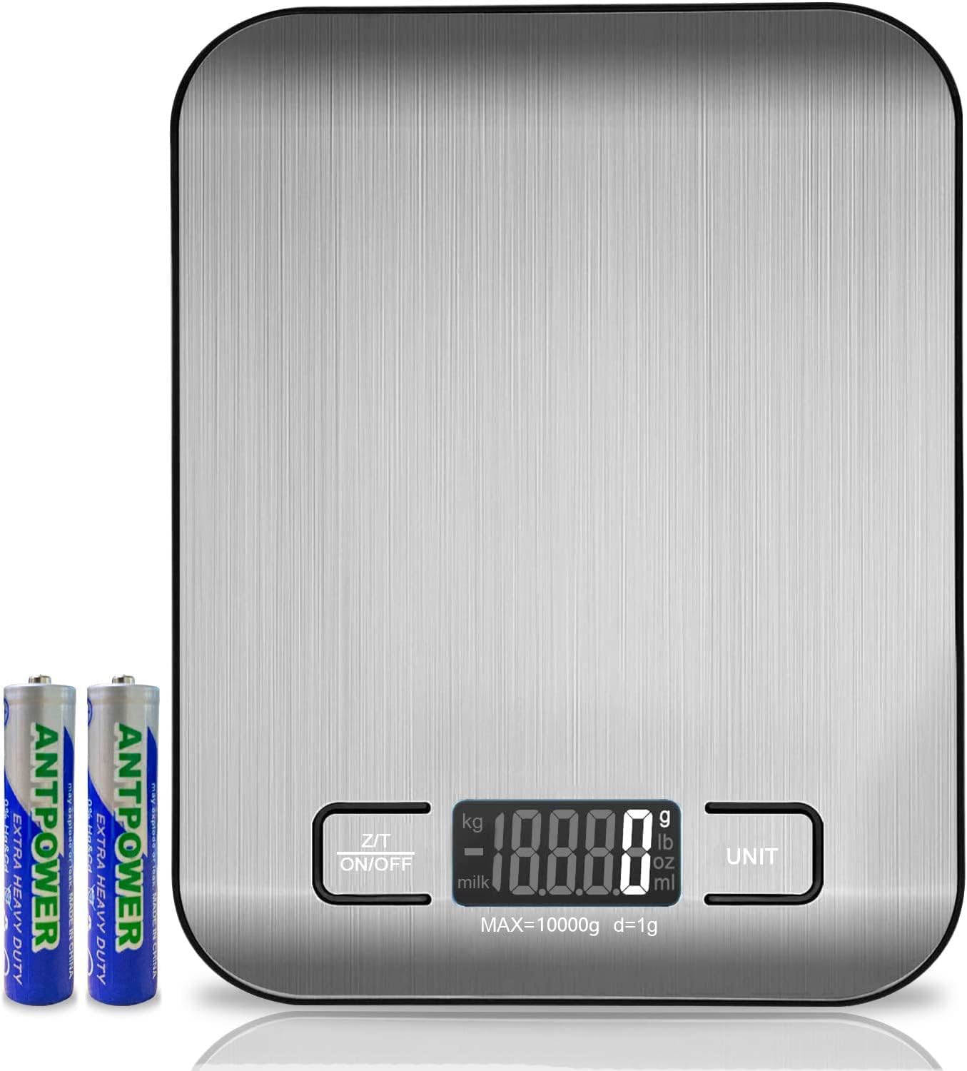 Báscula de Cocina Digita, Báscula Digital 10kg - MedicióN Precisa Hasta 1g, Estilizada Y Delgada Balanza Para Alimentos, Pantalla Lcd, FuncióN De Tara (Negro)
