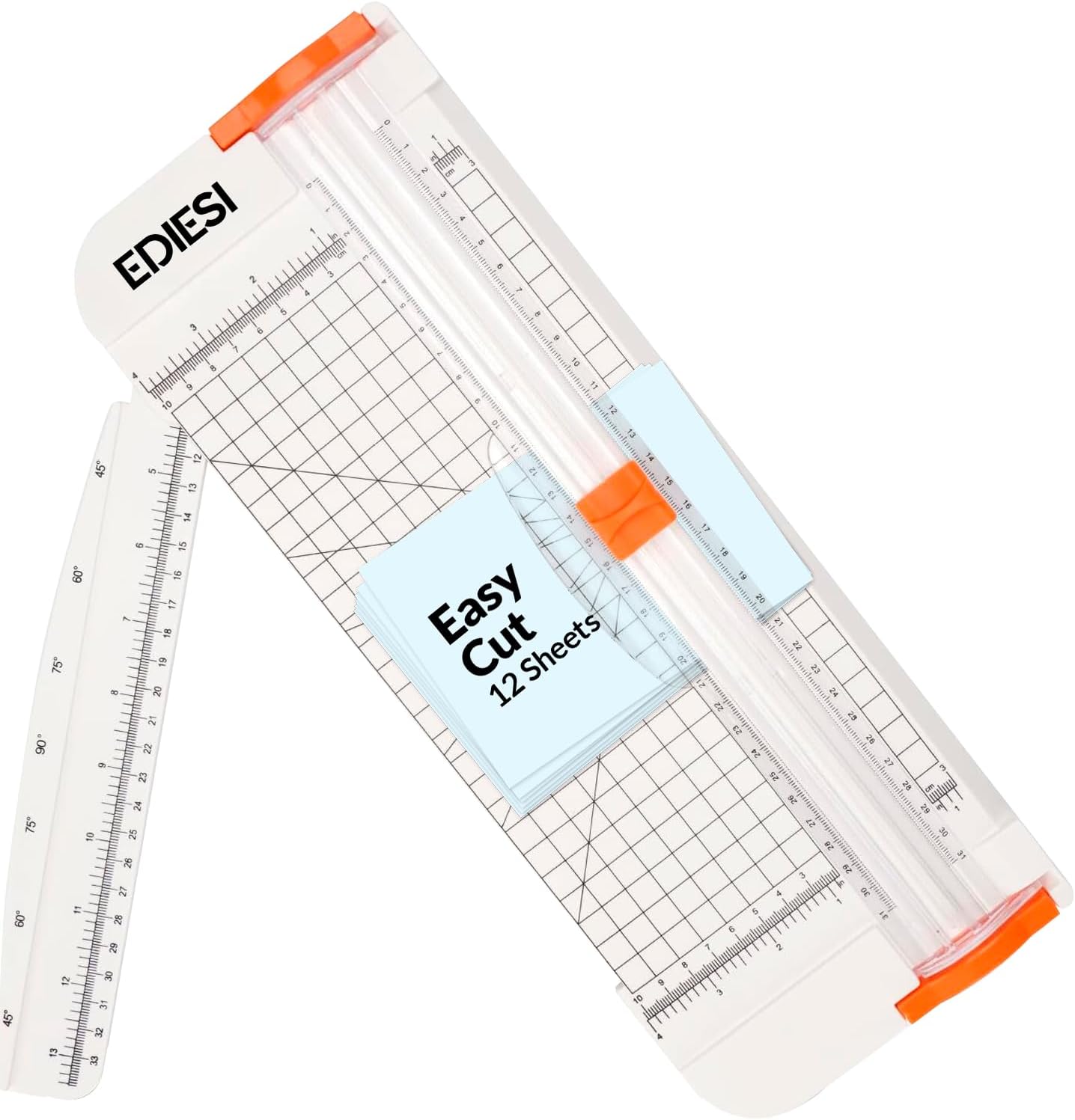 Ediesi, Guillotina de Papel, A4, Cizalla, Cortador, Máxima Precisión, Bloqueo Automático, con Regla de Extensión, para Papel, Fotos, Cupones y Etiquetas (Negro)
