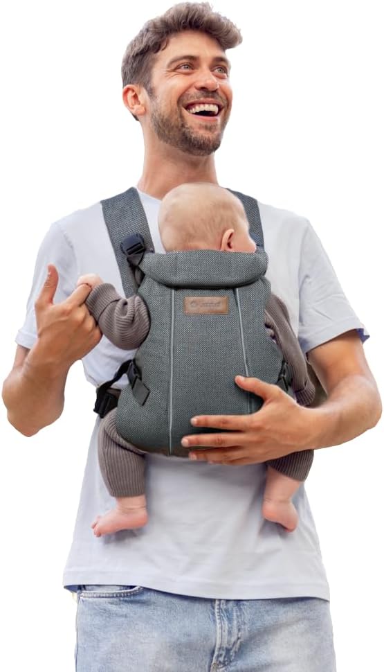 Jané Dual Mochila Portabebé Ergonómica, Desde Nacimiento (3,5–15 kg), 3 Posiciones, Transpirable y Acolchada, Beige