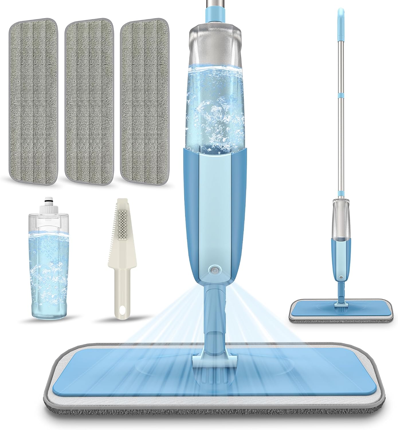 Fregona Mopa con Pulverizador, MEXERRIS Mopa de Limpieza Suelos Microfibra