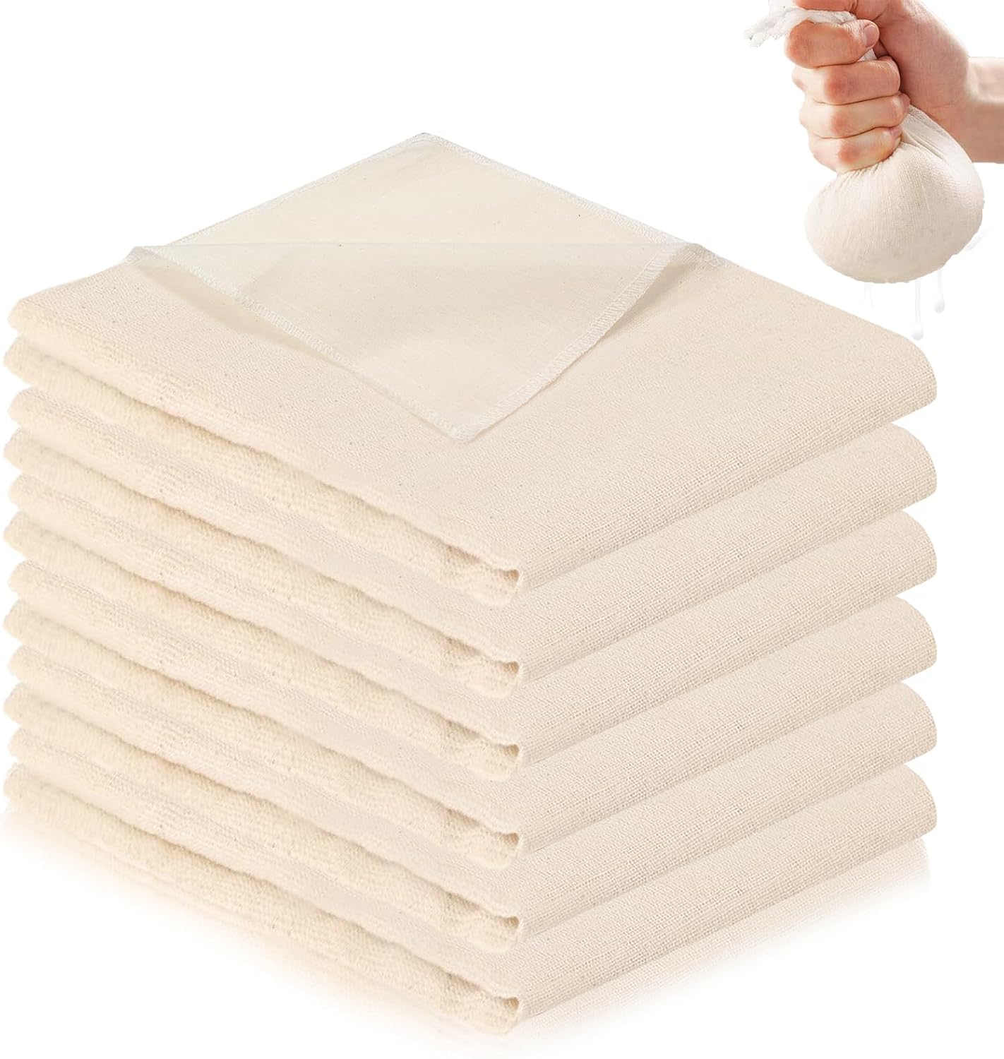6 Piezas Telas Filtrantes 60x60cm, Cheese Cloth Algodón (6,60x60cm)