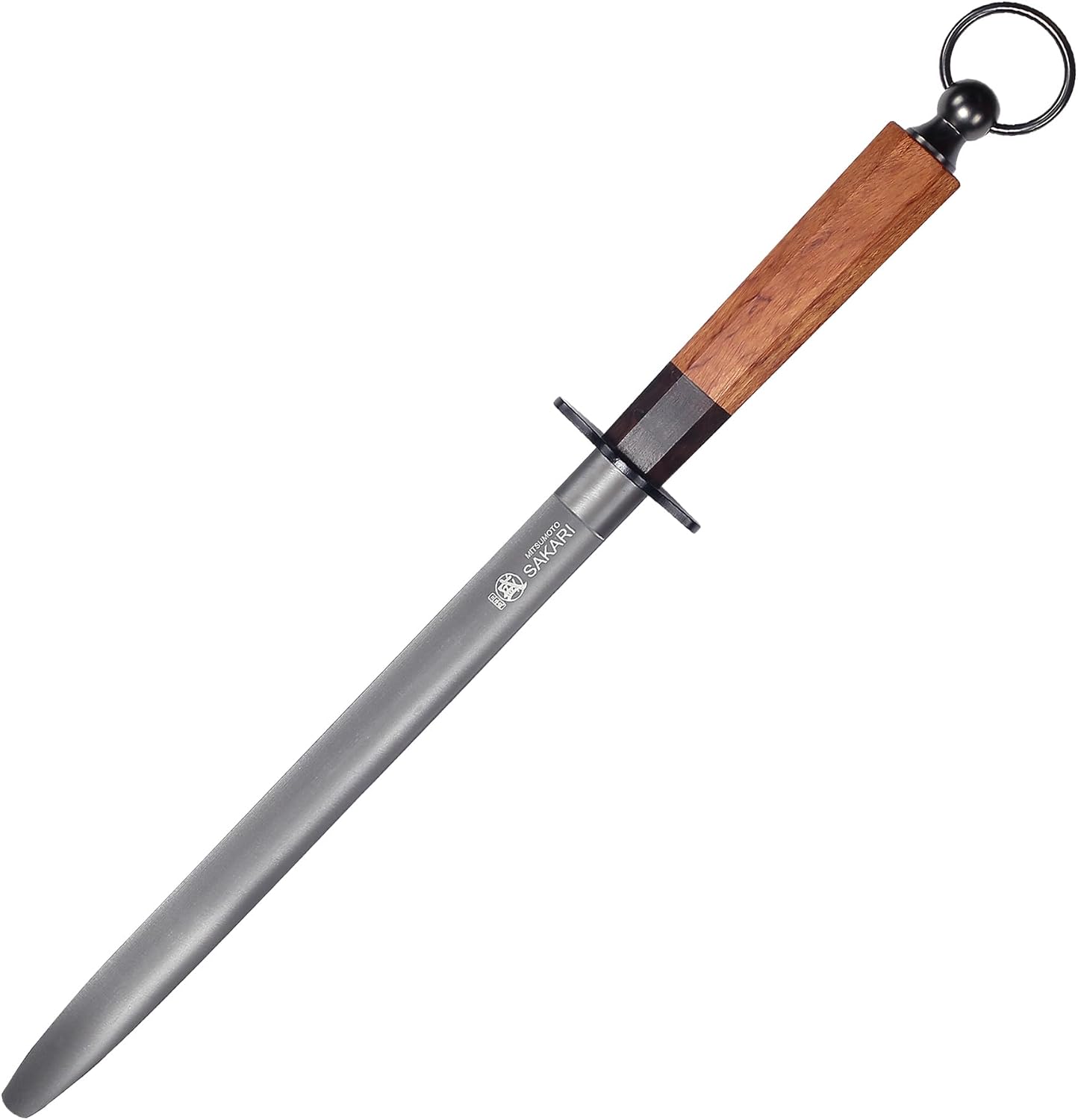 MITSUMOTO SAKARI 40 cm Chaira Cuchillo Redondo Japonés con Anillo Colgante