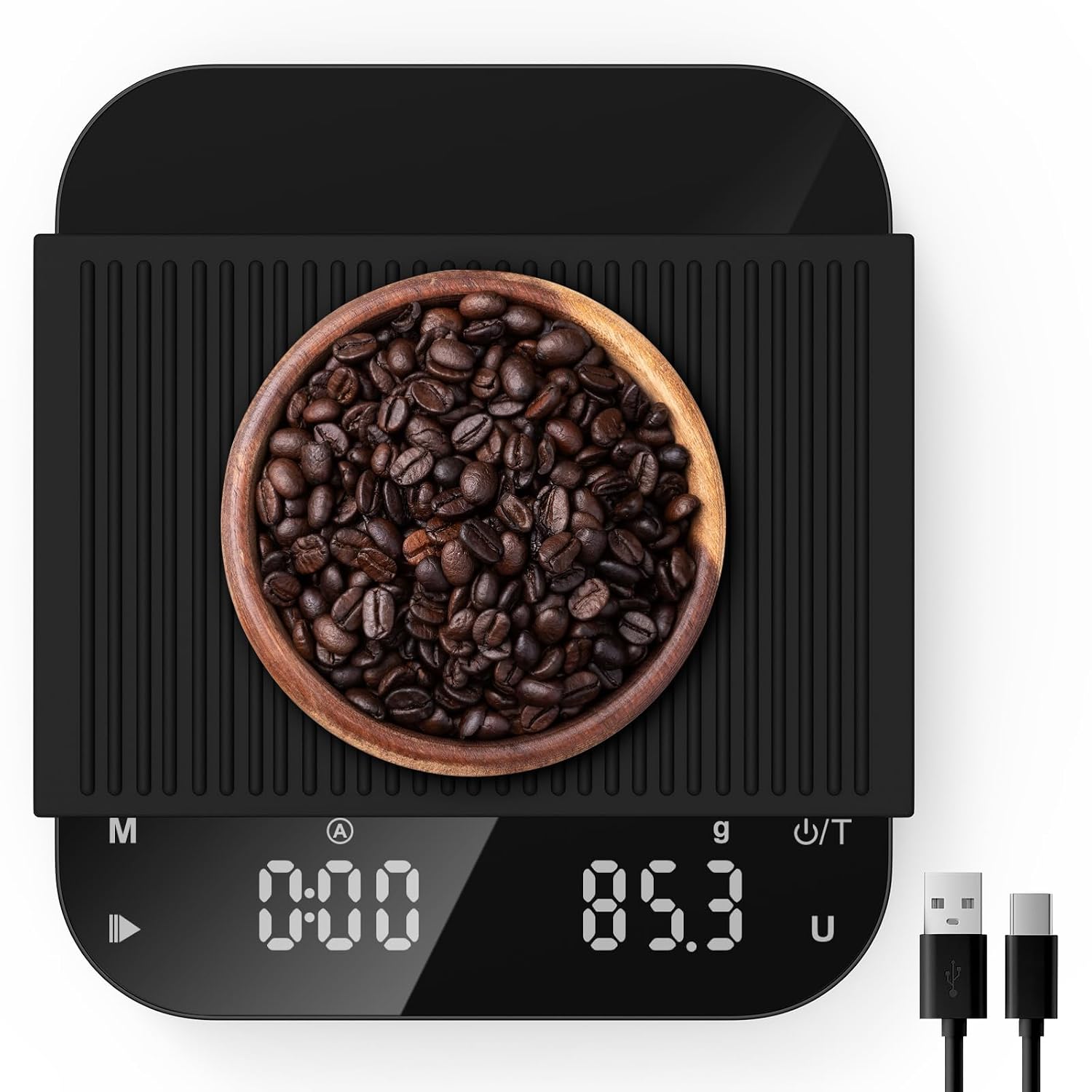 Diyife Báscula de Café Digital con Temporizador, 0.1g/3kg-Carga USB